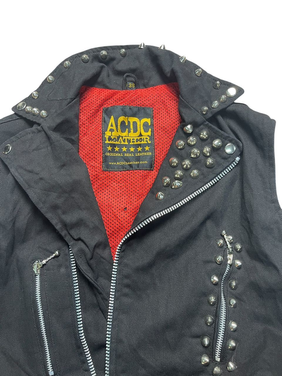 Seditionaries ACDC Leather Punk Vest Jacket Spike Studded Style Size US M / EU 48-50 / 2 - 7 Thumbnail