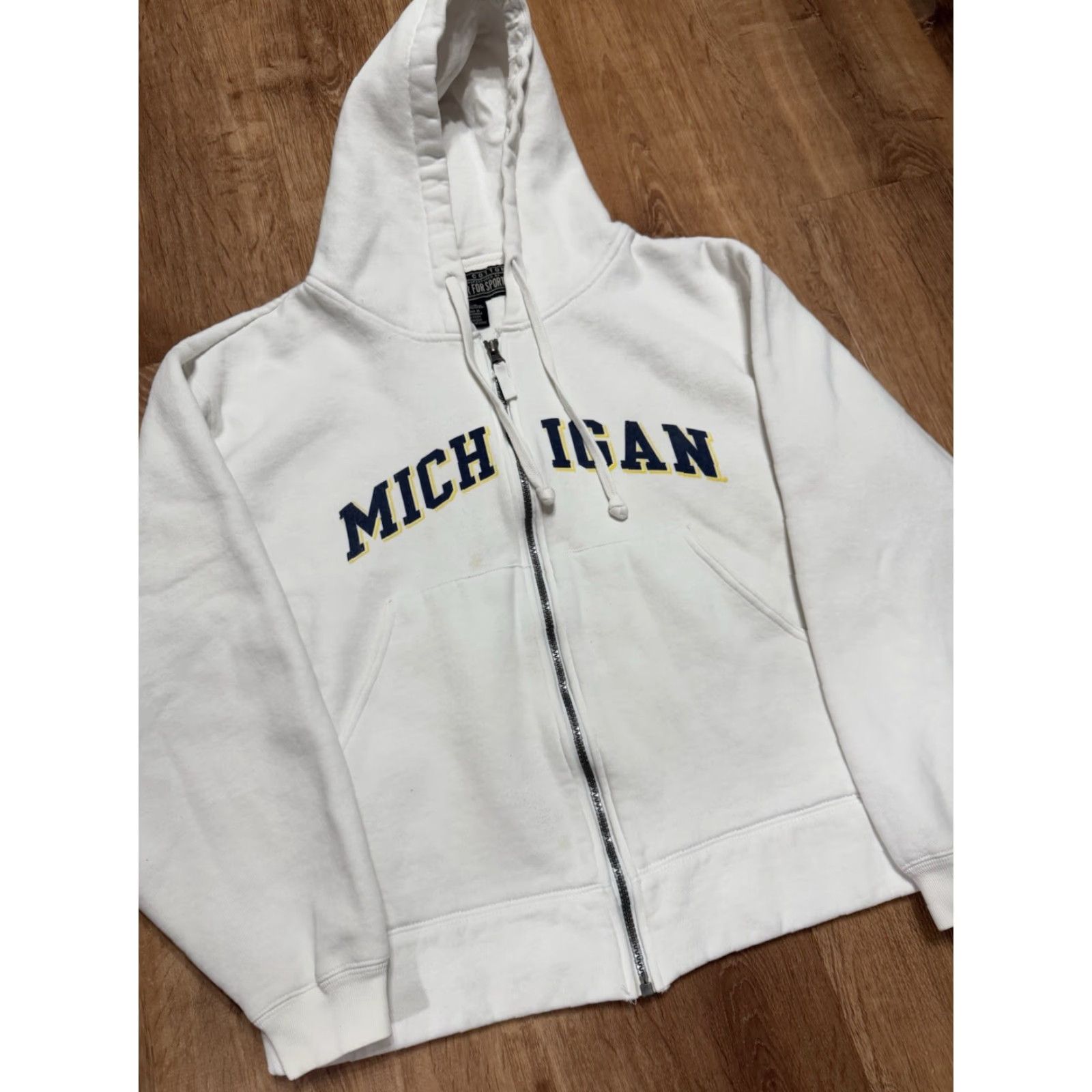 Vintage VINTAGE University Of Michigan Gear For Sports White Full Zip Jacket S Small 3-in-1 Cotton Blend Mens Size US S / EU 44-46 / 1 - 5 Thumbnail