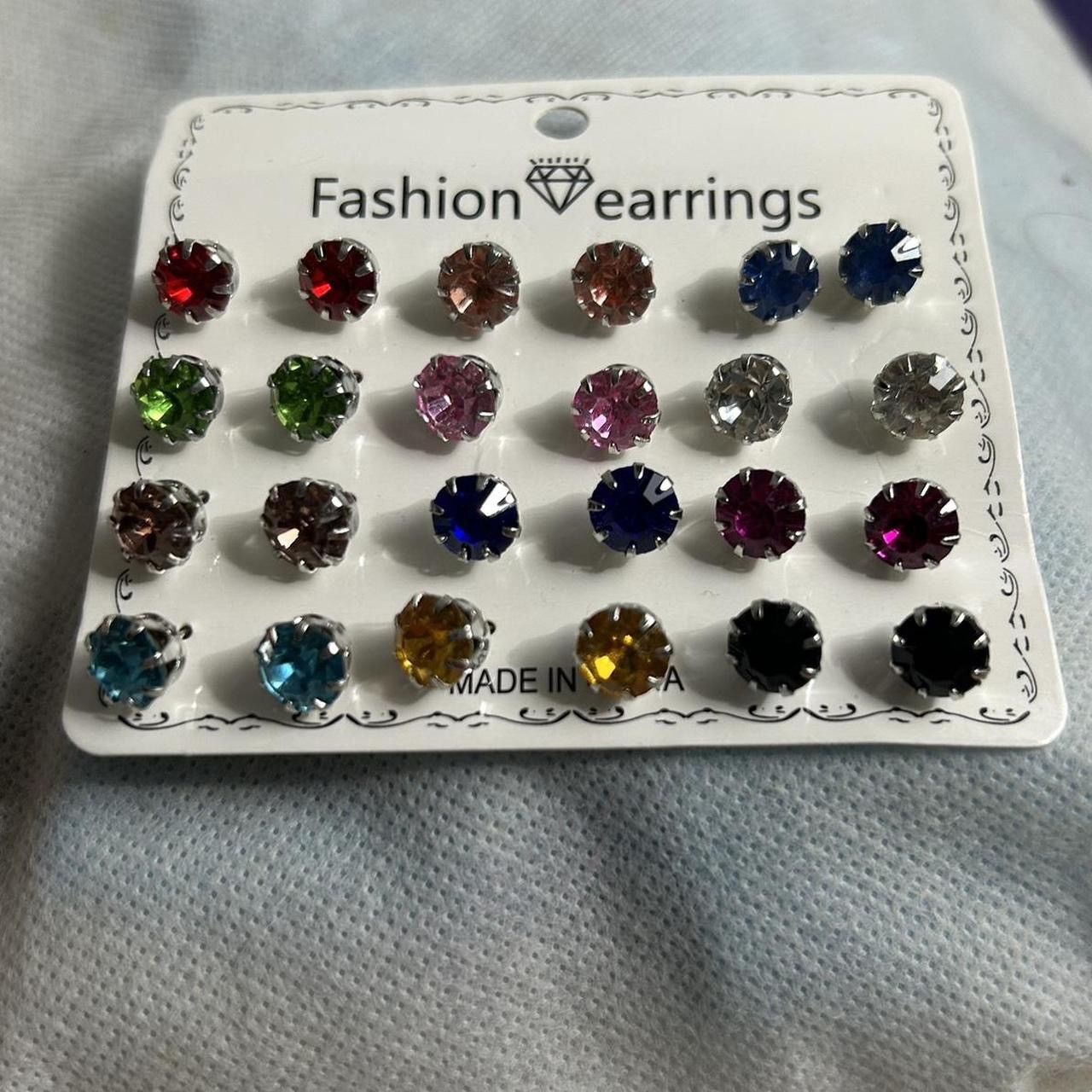 Jewelry 12 Pairs Zircon Stud Earrings - ERG Size ONE SIZE - 3 Thumbnail