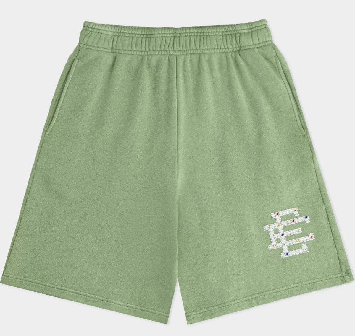 Eric Emanuel ⚡️ Eric Emanuel EE Green Fleece Rhinestone Shorts 2XL XXL ⚡️ Size US 38 / EU 54 - 1 Thumbnail