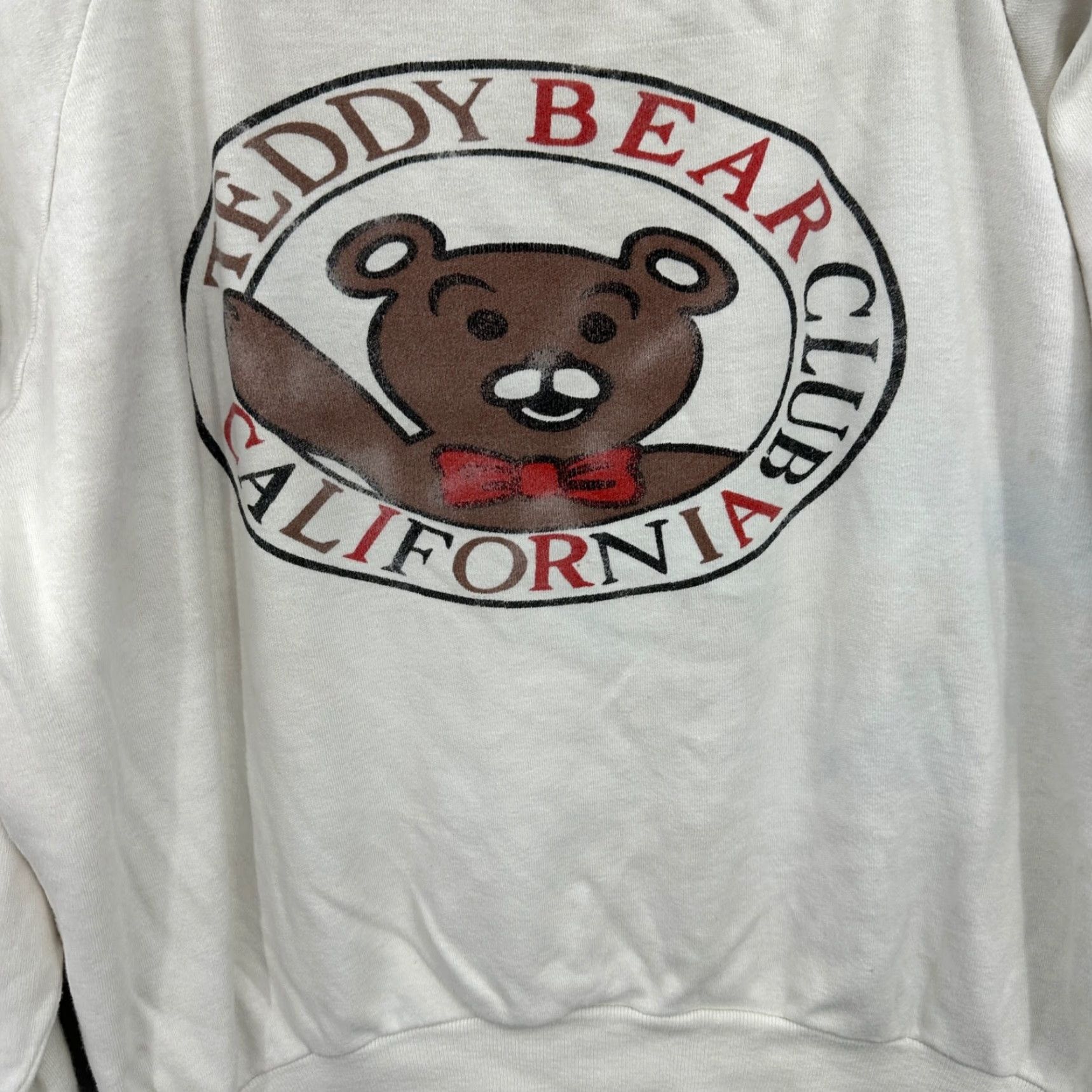 Vintage VINTAGE Teddy Bear Club California Sweatshirt Womens L White 80s 90s USA Graphic Print Pullover Crew Neck Knit Cotton Regular Classic Mens Girls Boys Size L / US 10 / IT 46 - 5 Thumbnail