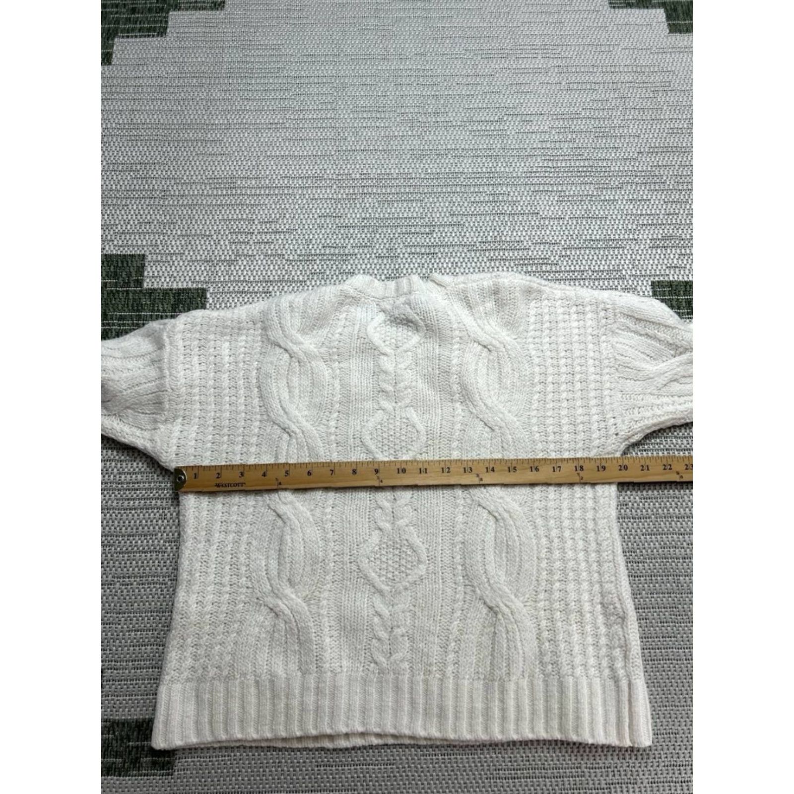 Splendid Womens Small White Cable Knit Pullover Sweater Splendid Classic Pullover Solid Knit Crew Neck Casual Moyen Size S / US 4 / IT 40 - 5 Thumbnail
