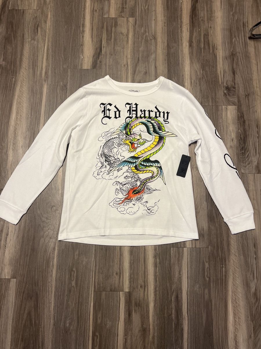 Ed Hardy Ed Hardy Dragon Long Sleeve Thermal Tee Size US L / EU 52-54 / 3 - 1 Thumbnail