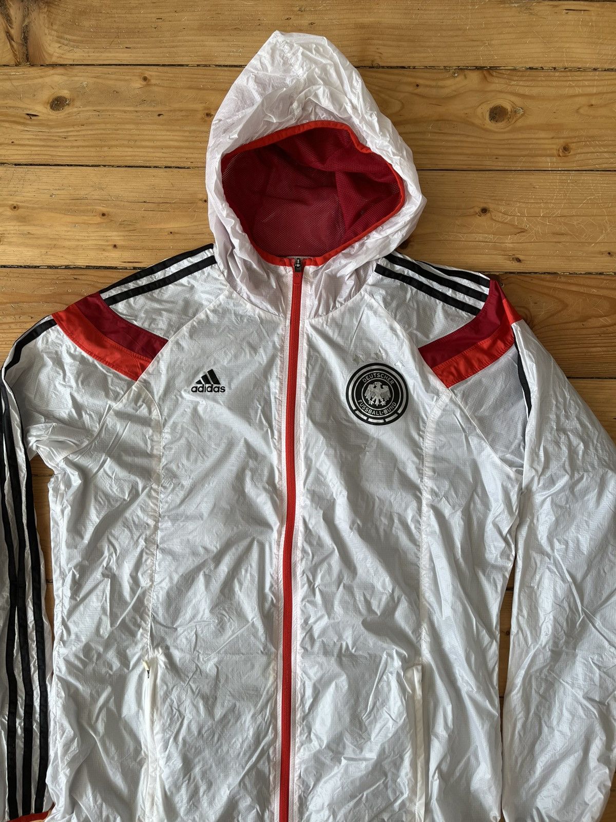 Adidas Adidas 2013-14 Germany adidas Hooded Rain Jacket Size US L / EU 52-54 / 3 - 3 Thumbnail