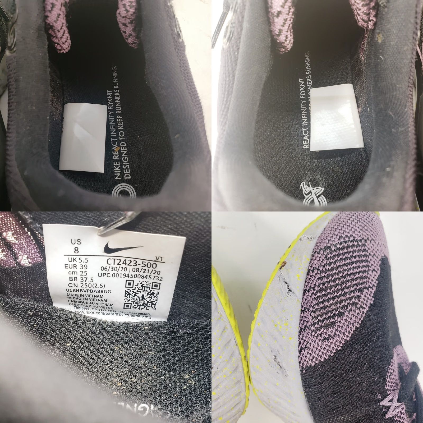 Nike Nike React Infinity Run Flyknit 2 Violet Dust Women's Sneaker Size 8 CT2324-500 Purple Size US 8 / IT 38 - 10 Thumbnail