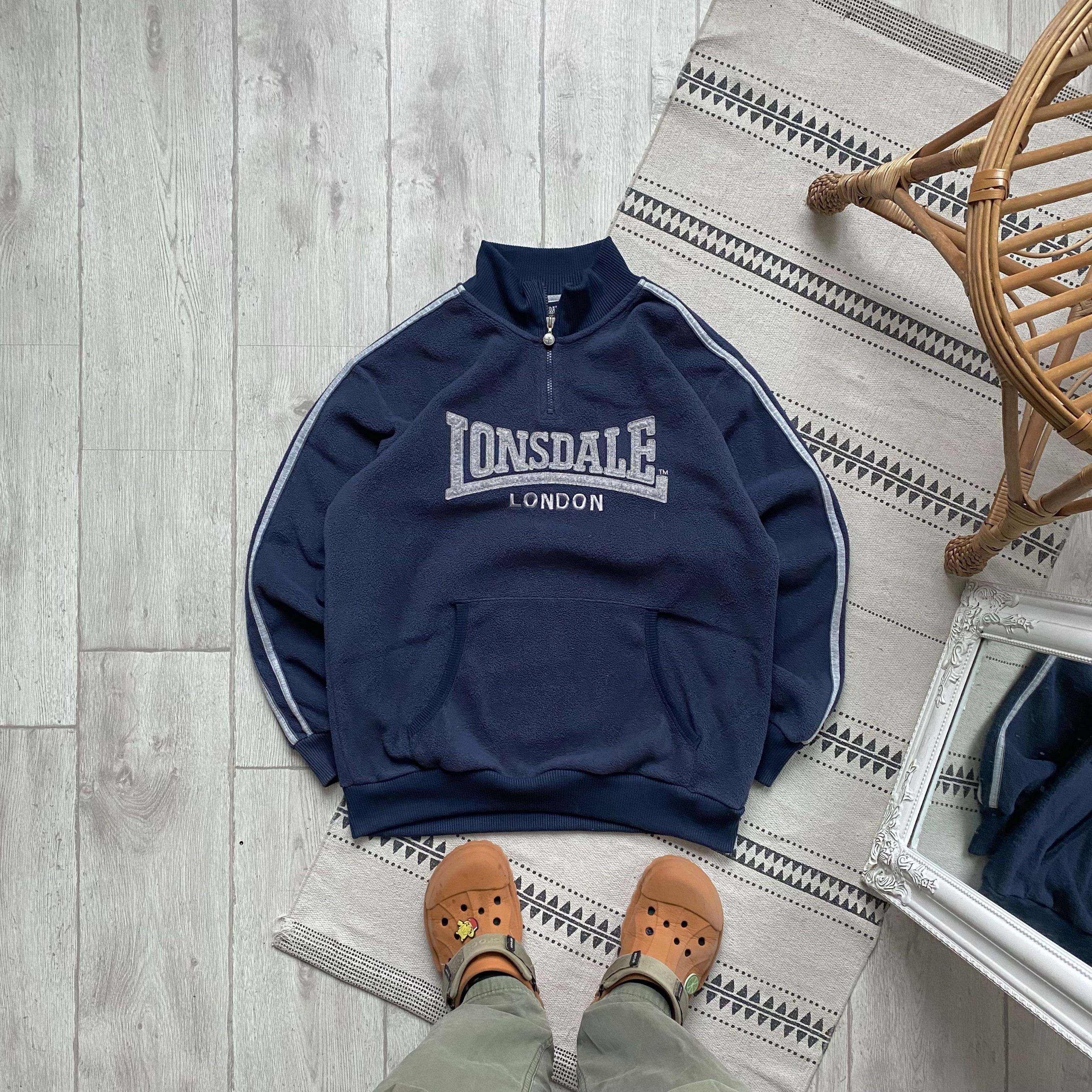 Lonsdale Vintage 90s Lansdale Fleece Boxy sweatshirt Heavy Sweater Size US M / EU 48-50 / 2 - 1 Thumbnail