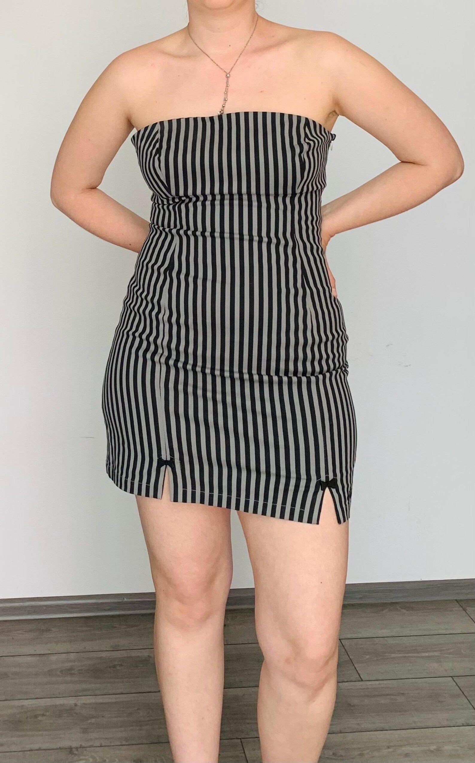 Miss Sixty Y2K Killah Tube Dress Striped Bodycon Mini - Size L Size L / US 10 / IT 46 - 3 Thumbnail