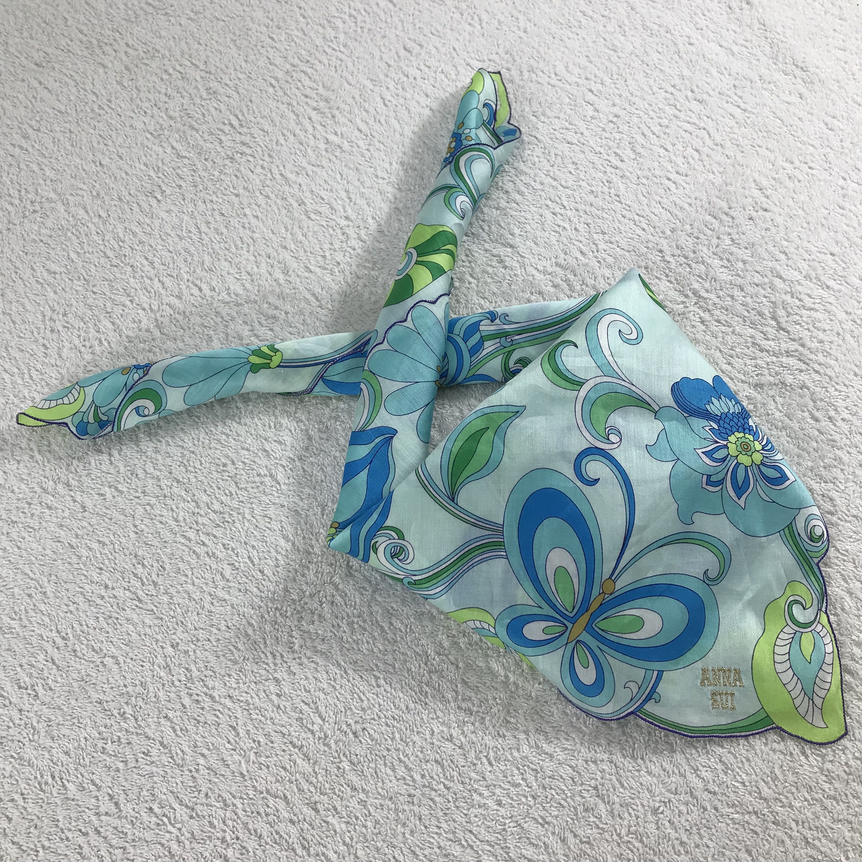 Anna Sui × Vintage Anna Sui Bandana / Handkerchief / Neckerchief - S358 Size ONE SIZE - 4 Thumbnail