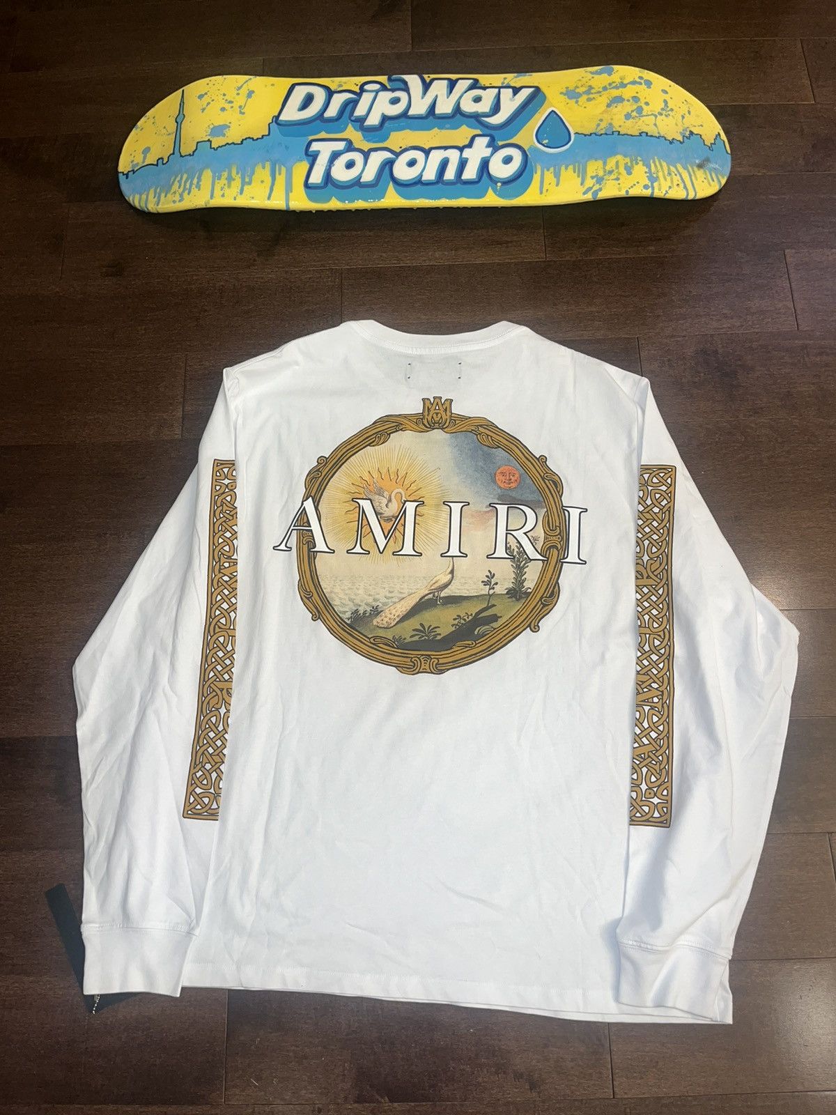 image of New Amiri - Alchemy Frame Long sleeve Tee in White, Men's (Size 2XL)