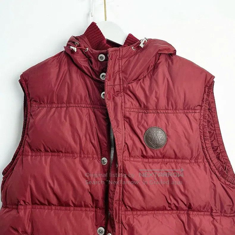 Gucci Gucci Burgundy down hooded vest with leather on the chest Size US S / EU 44-46 / 1 - 3 Thumbnail