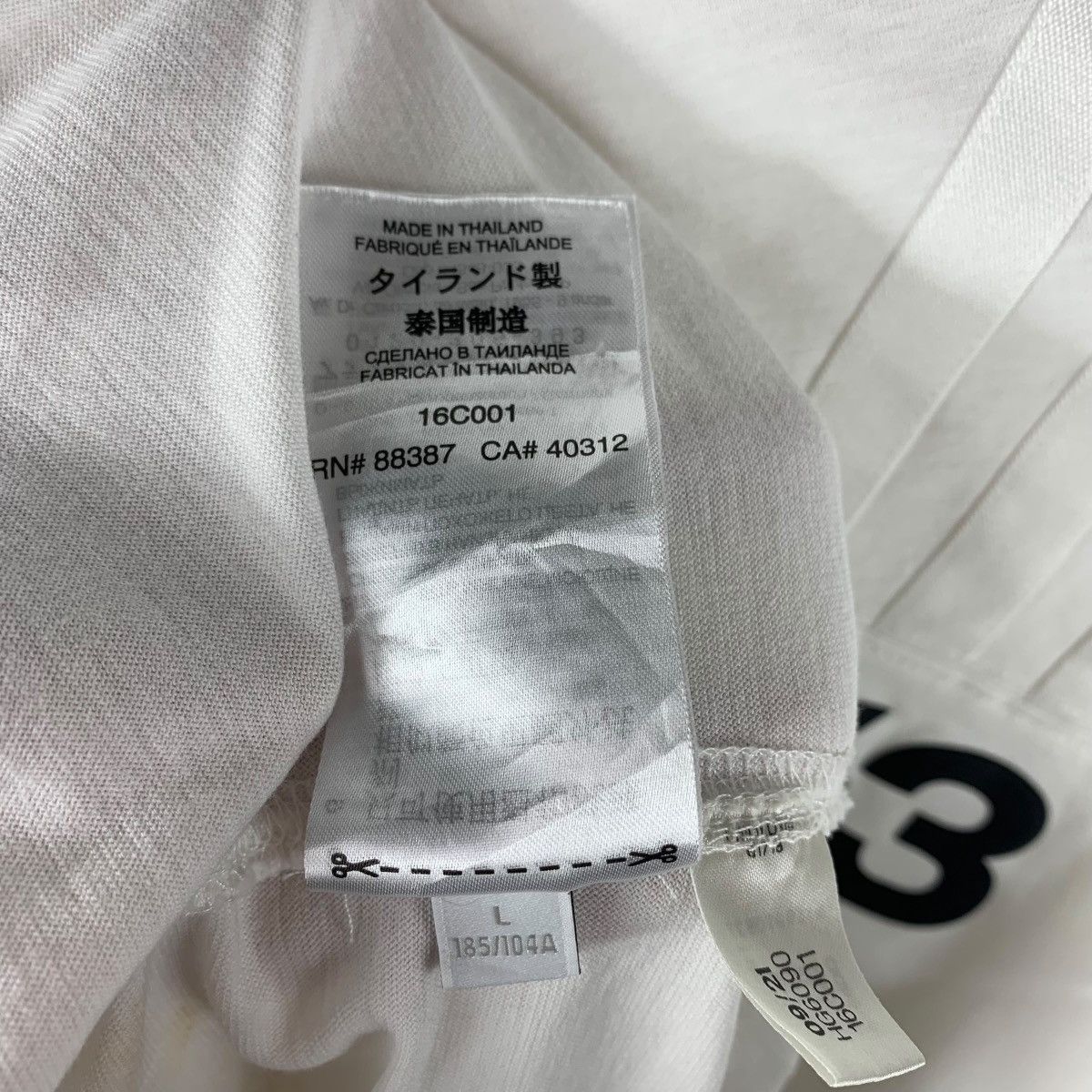 Adidas ADIDAS x YOHJI YAMAMOTO Y-3 white tee shirt Size US L / EU 52-54 / 3 - 15 Thumbnail