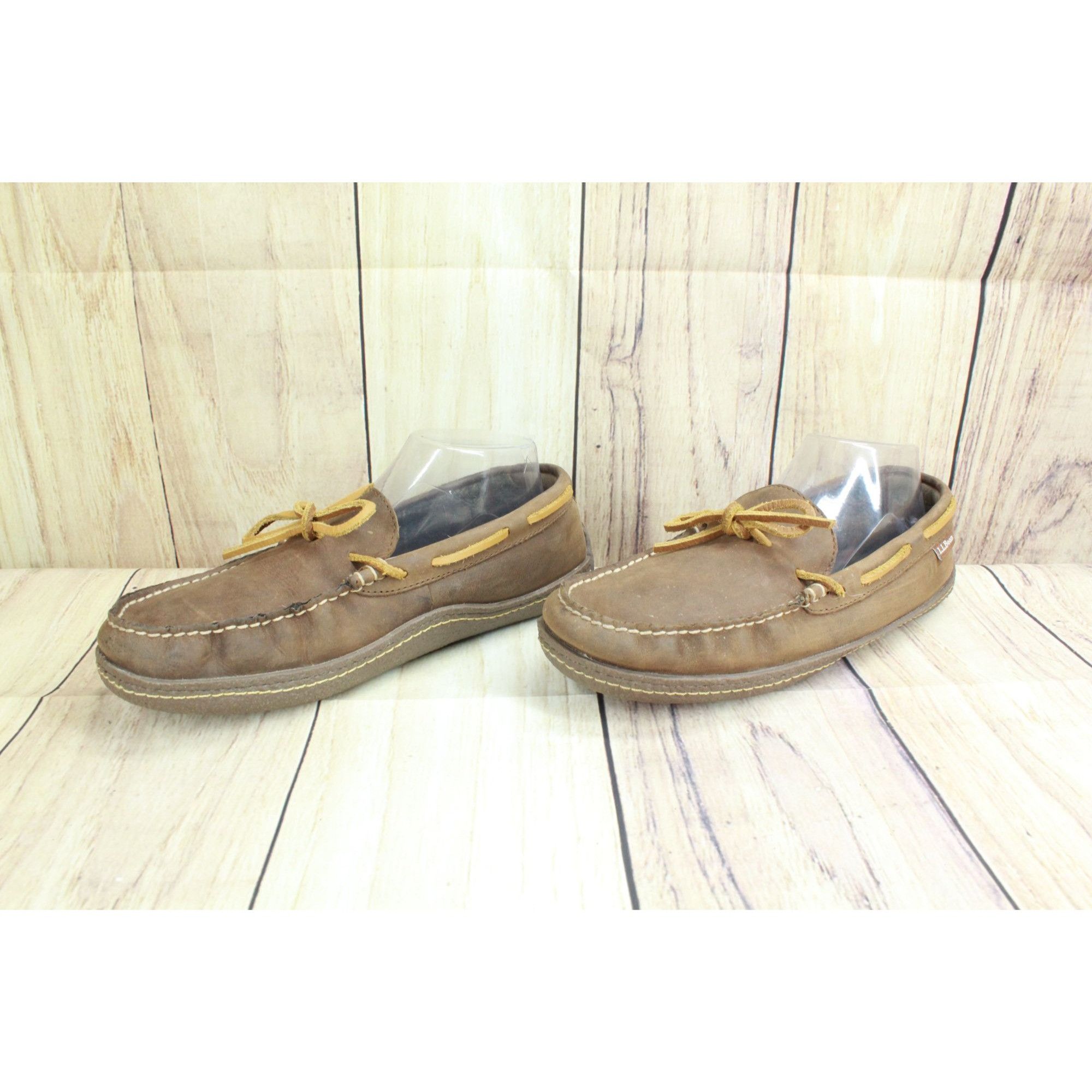 L.L. Bean × Leather LL Bean Men’s Leather Flannel Slippers Brown – Size 8 Size US 8 / EU 41 - 2 Thumbnail