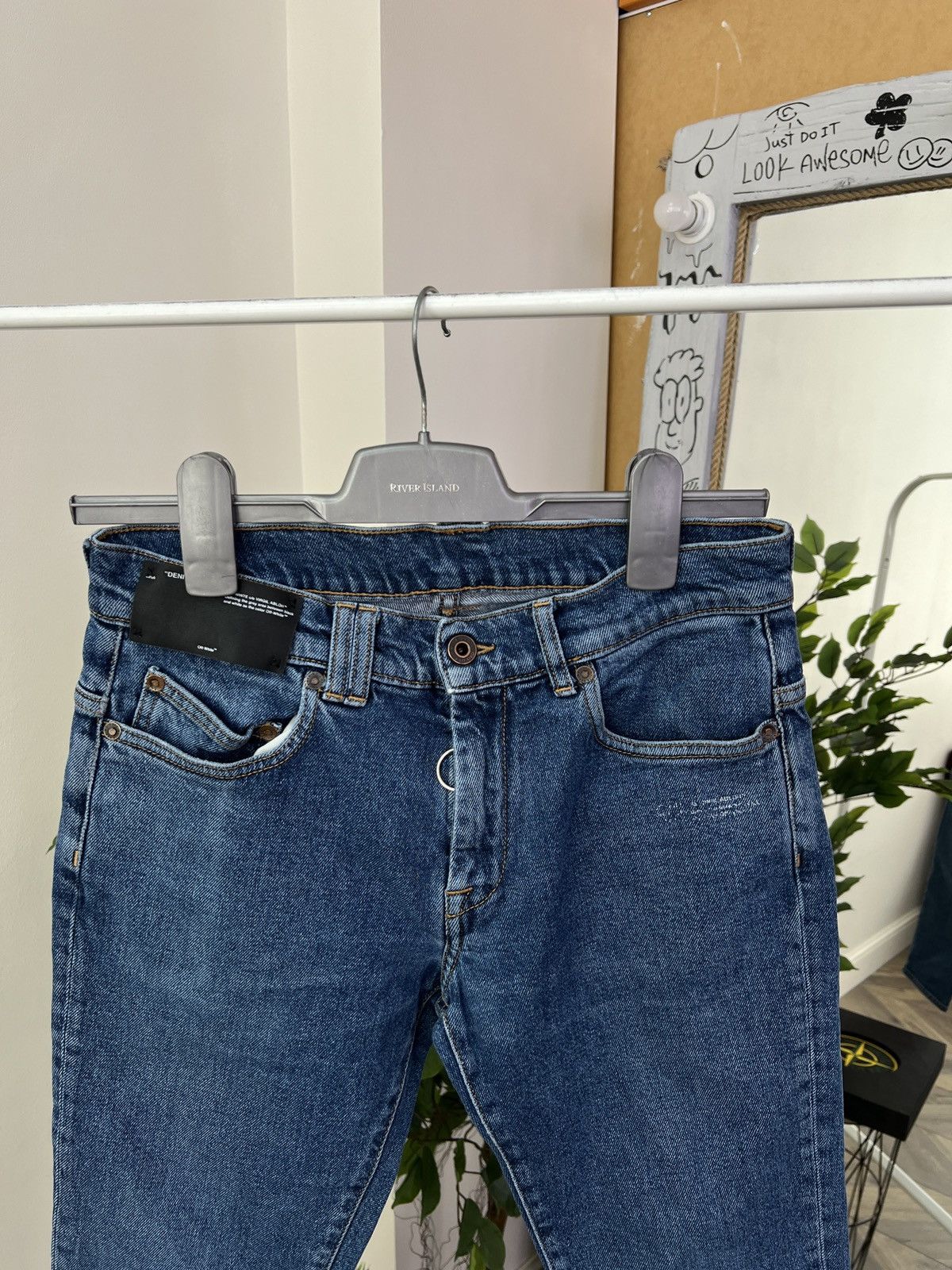 Off-White Vintage Off-White Denim Label Blue Women’s Jeans Size 30" / US 8 / IT 44 - 4 Thumbnail