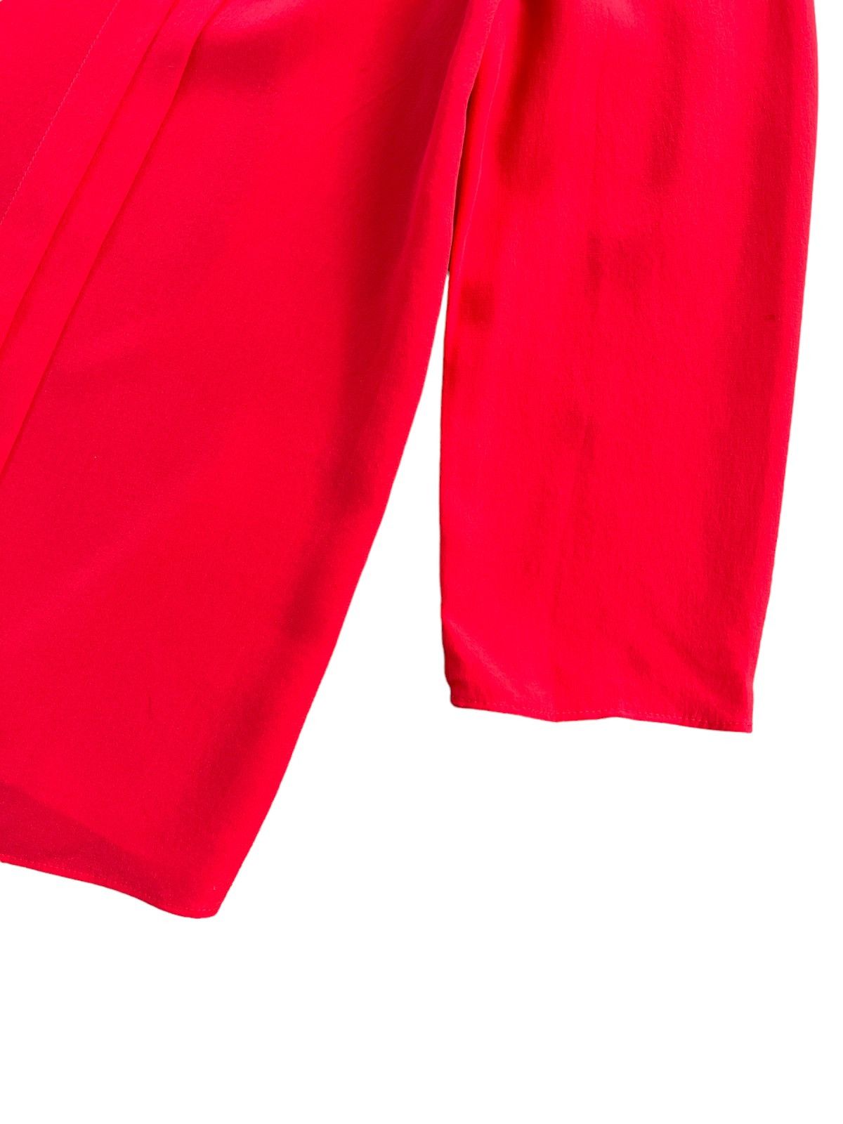 Miu Miu × Prada Miu Miu Red Ruffled Silk Blouse Size S / US 4 / IT 40 - 4 Thumbnail