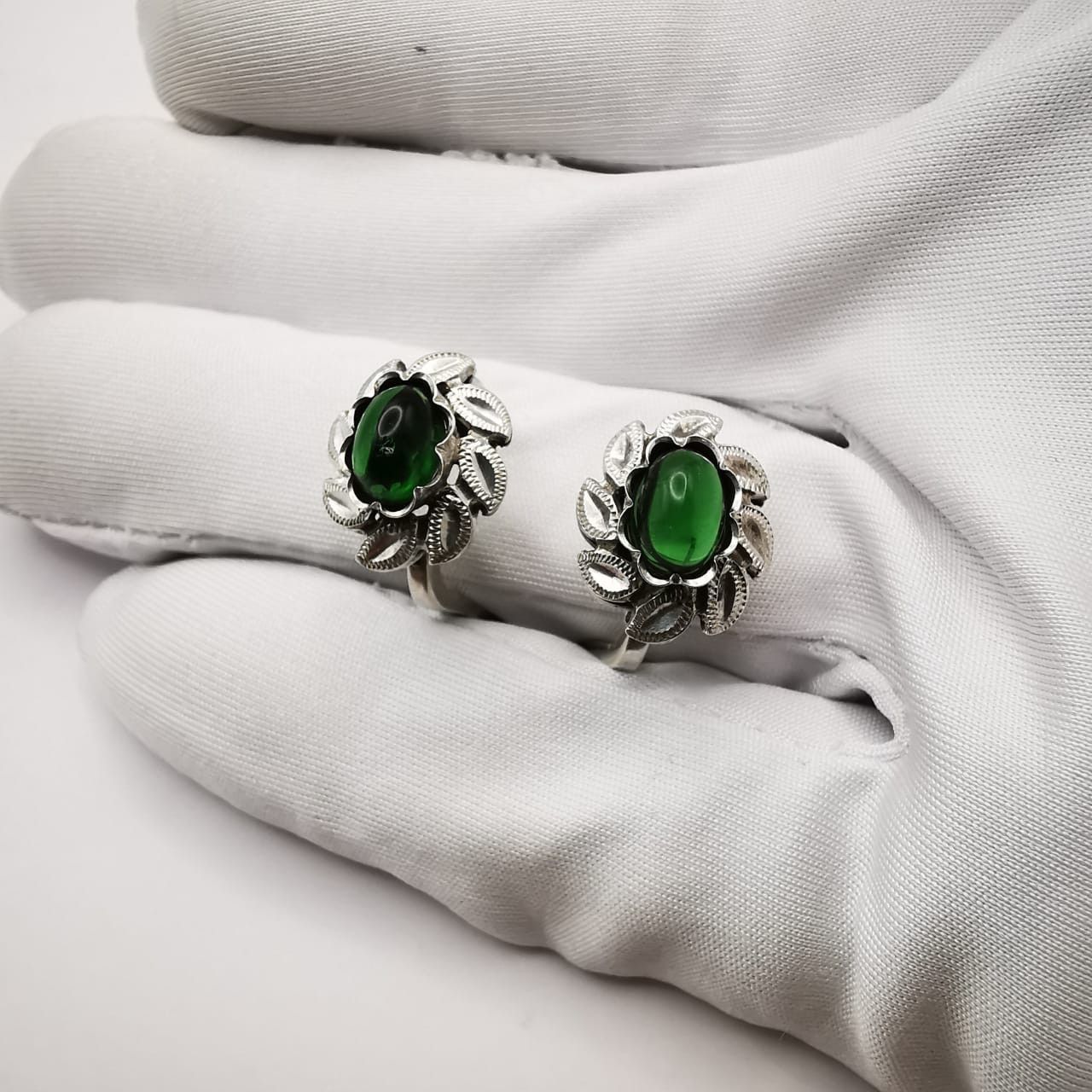 Sterling Silver × Vintage Vintage 925 Sterling Silver Earrings for Women,Green Quartz Size ONE SIZE - 7 Thumbnail
