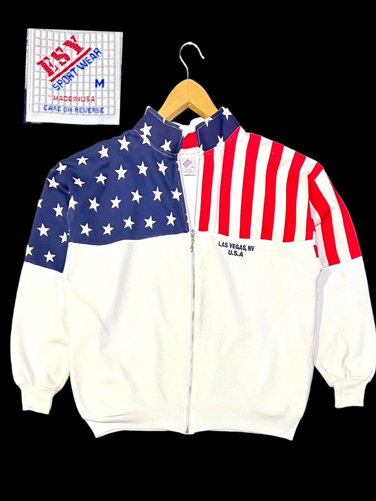 Vintage VINTAGE 90s AMERICAN FLAG SWEATER FULL ZIP Size US M / EU 48-50 / 2 - 1 Thumbnail