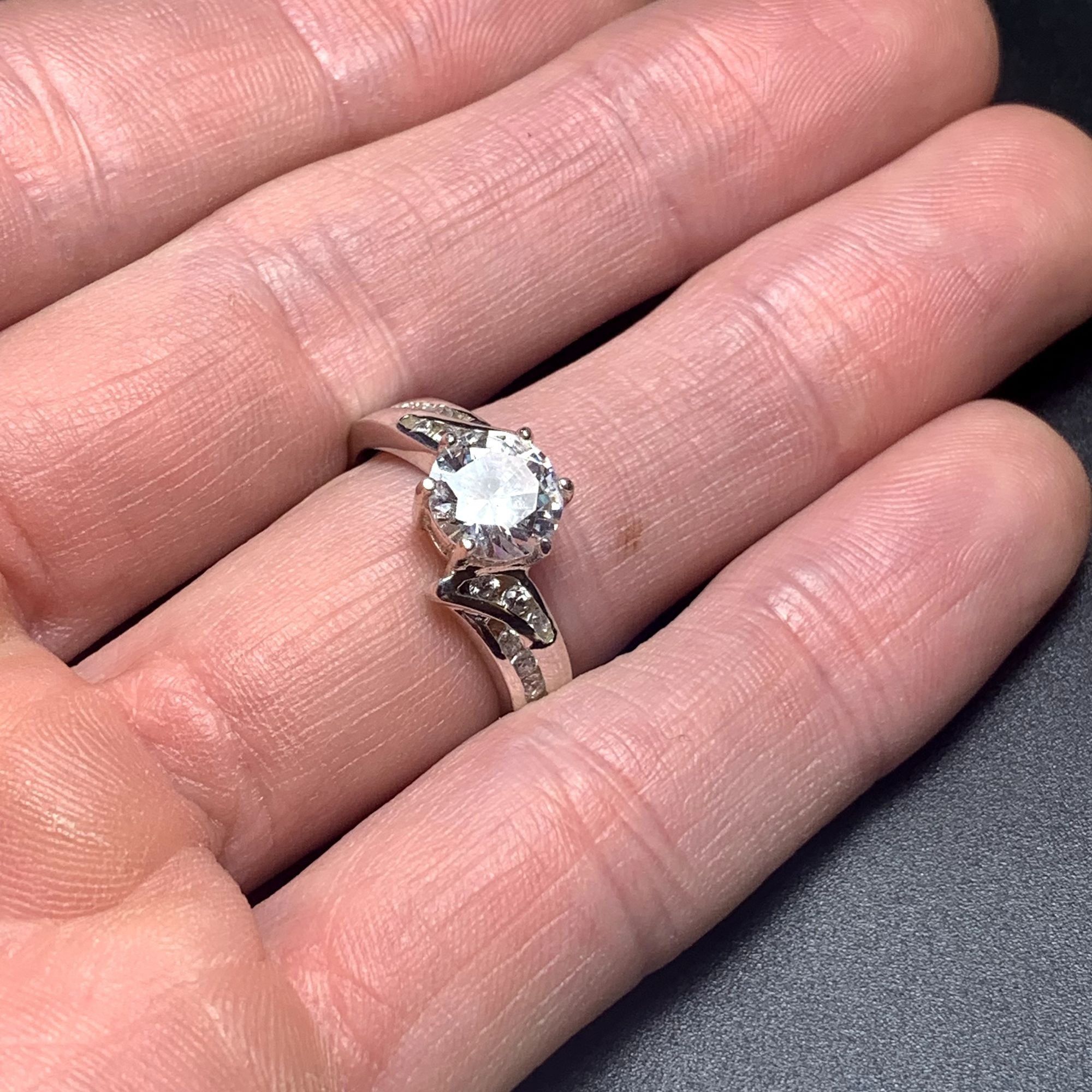 Other Solid Sterling Silver 925 Cubic Zirconia Split Shoulders Byp Size ONE SIZE - 5 Thumbnail