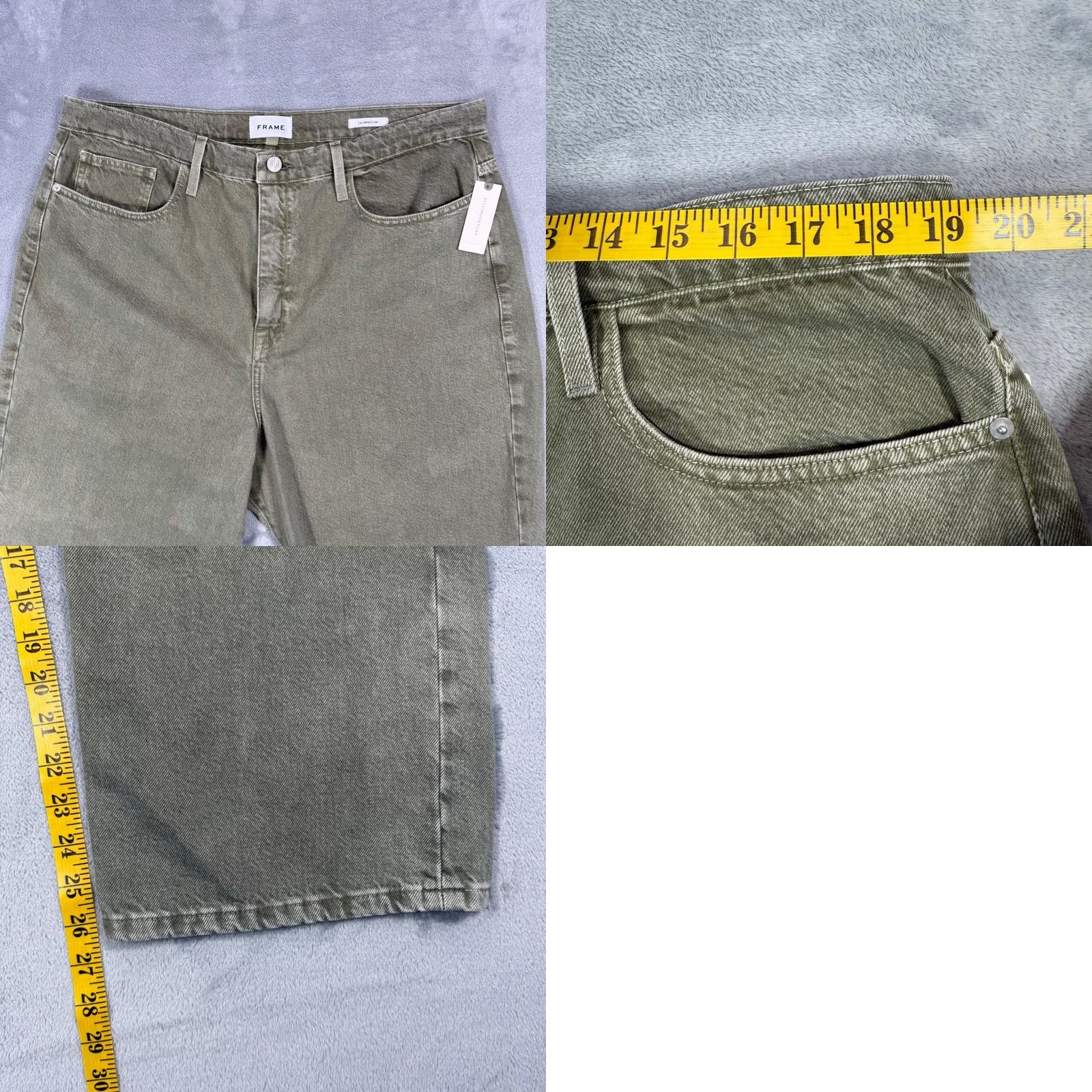 Frame FRAME Le Jane Crop Olive Green High Rise Straight Leg Jeans Women's 34 NEW Size 24" / US 00 / IT 34 - 9 Thumbnail