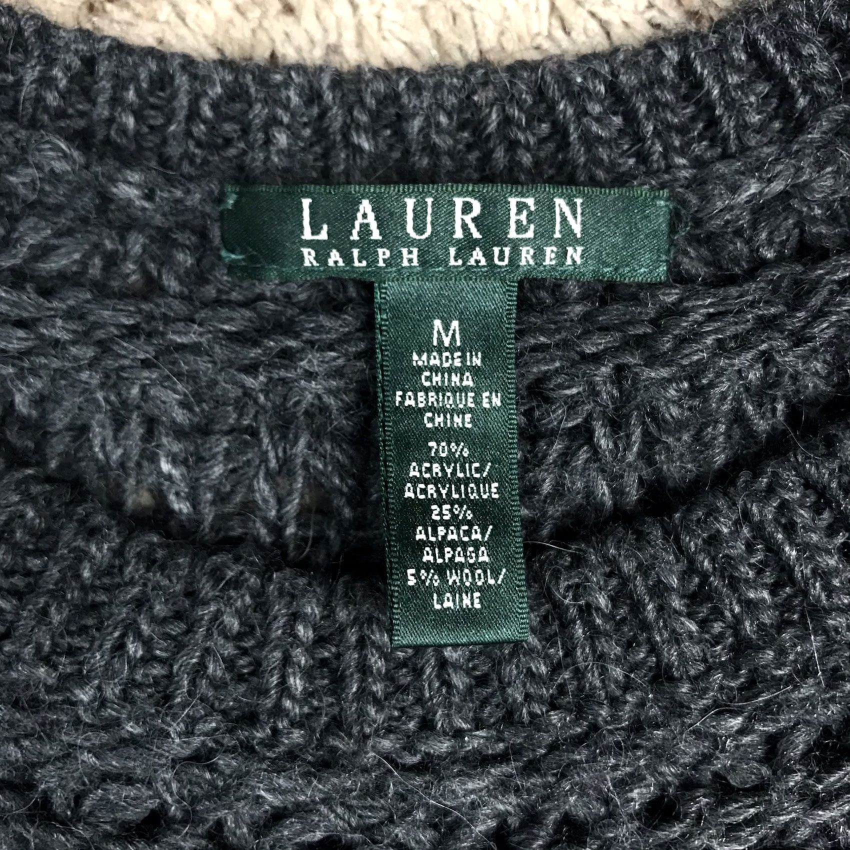 Ralph Lauren Lauren Ralph Lauren Gray Stylish Designer Open Knit Pullover Sweater Womens Small Size S / US 4 / IT 40 - 2 Thumbnail