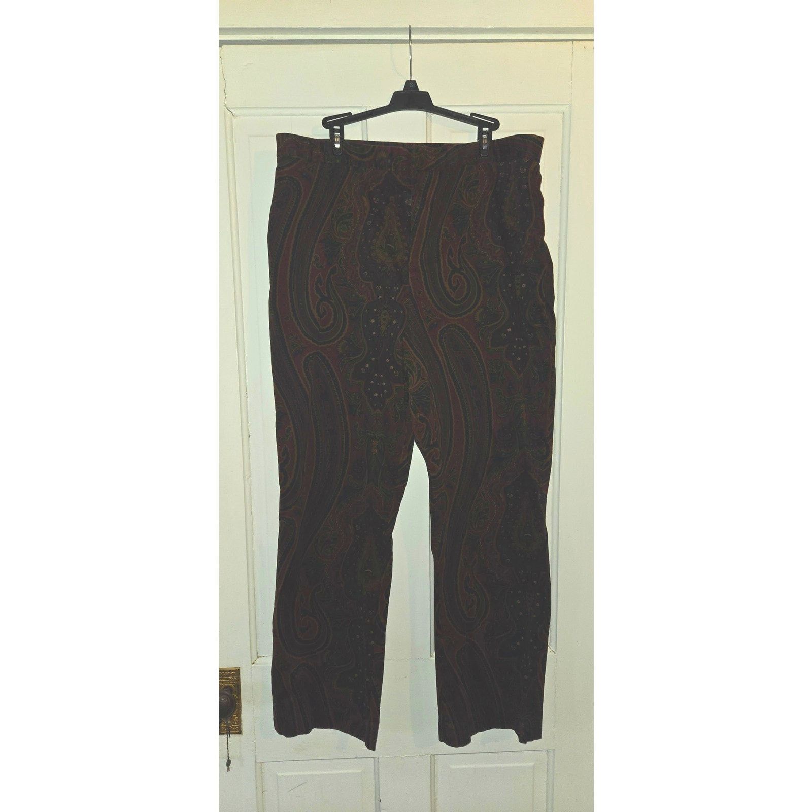 Ralph Lauren 90s Lauren Ralph Lauren velvet paisley pants, size 20W Size 42" / US 20 - 1 Thumbnail