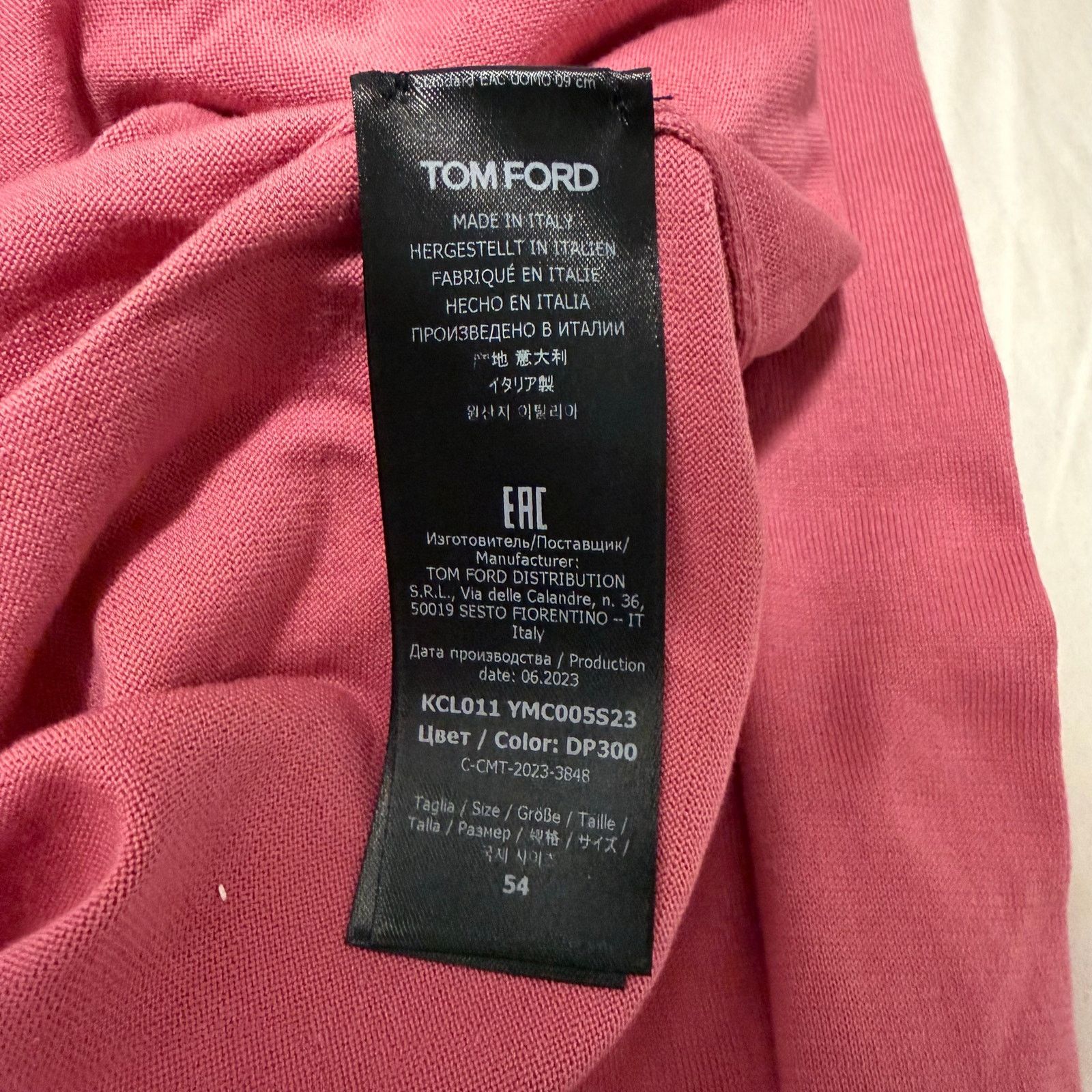 Tom Ford $1,250 NWT TOM FORD Luxury Cotton Sweater in Flamingo Size US L / EU 52-54 / 3 - 9 Thumbnail
