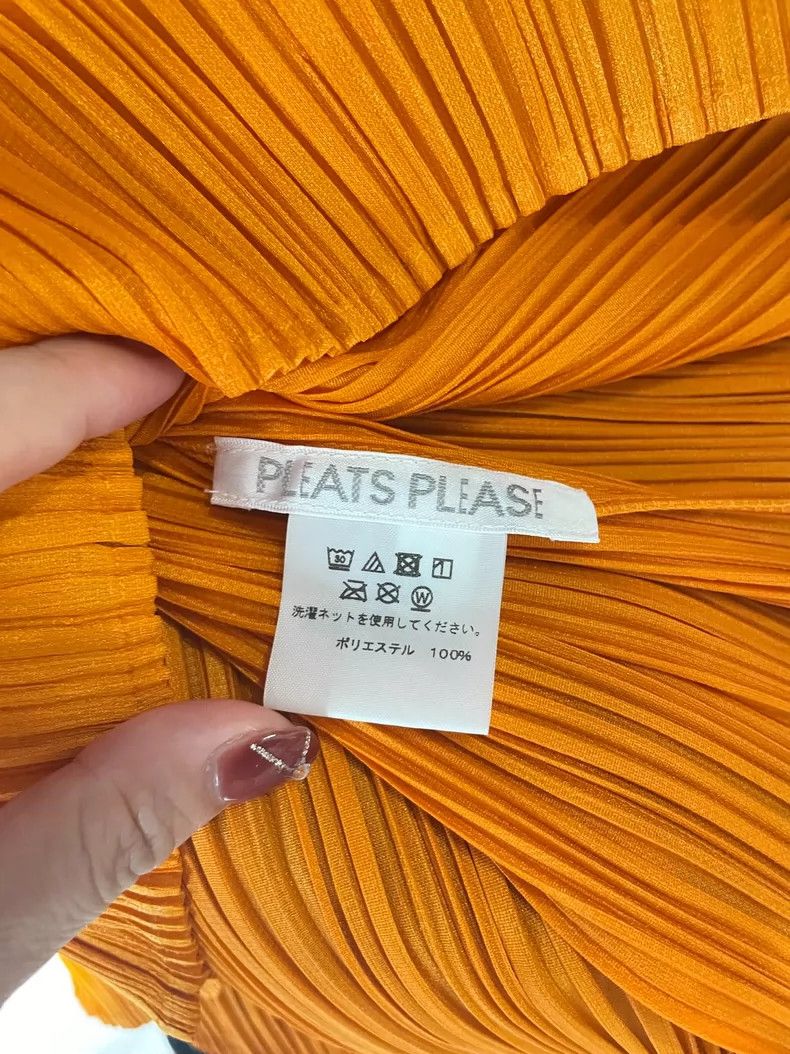 Issey Miyake Issey Miyake size:3 Orange pleated short-sleeved shirt Size S / US 4 / IT 40 - 2 Thumbnail