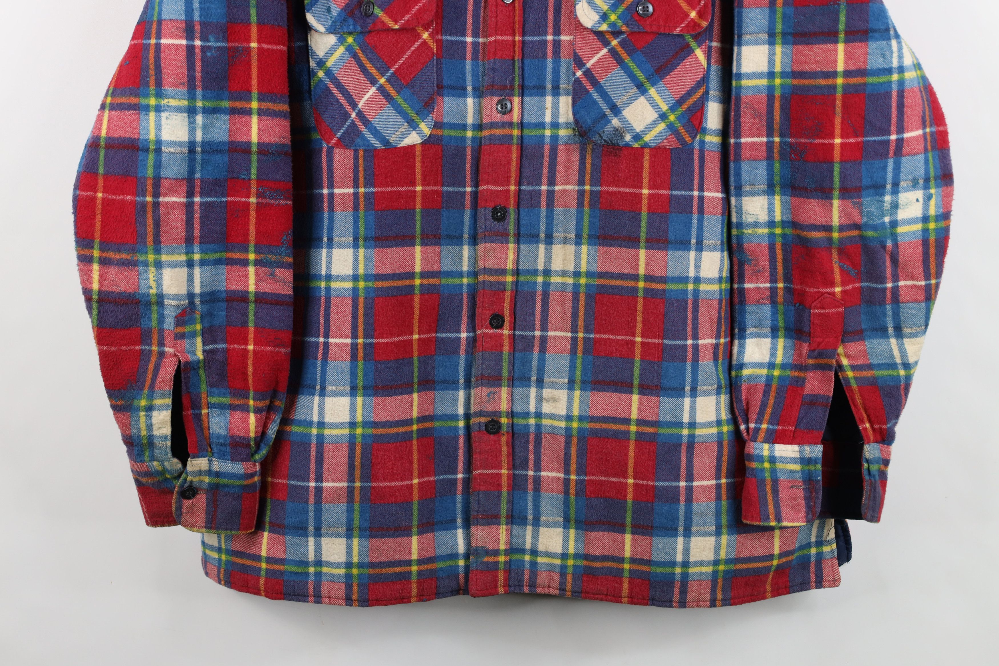 Vintage Vintage 90s Streetwear Quilted Flannel Button Shirt Jacket Size US XL / EU 56 / 4 - 3 Thumbnail