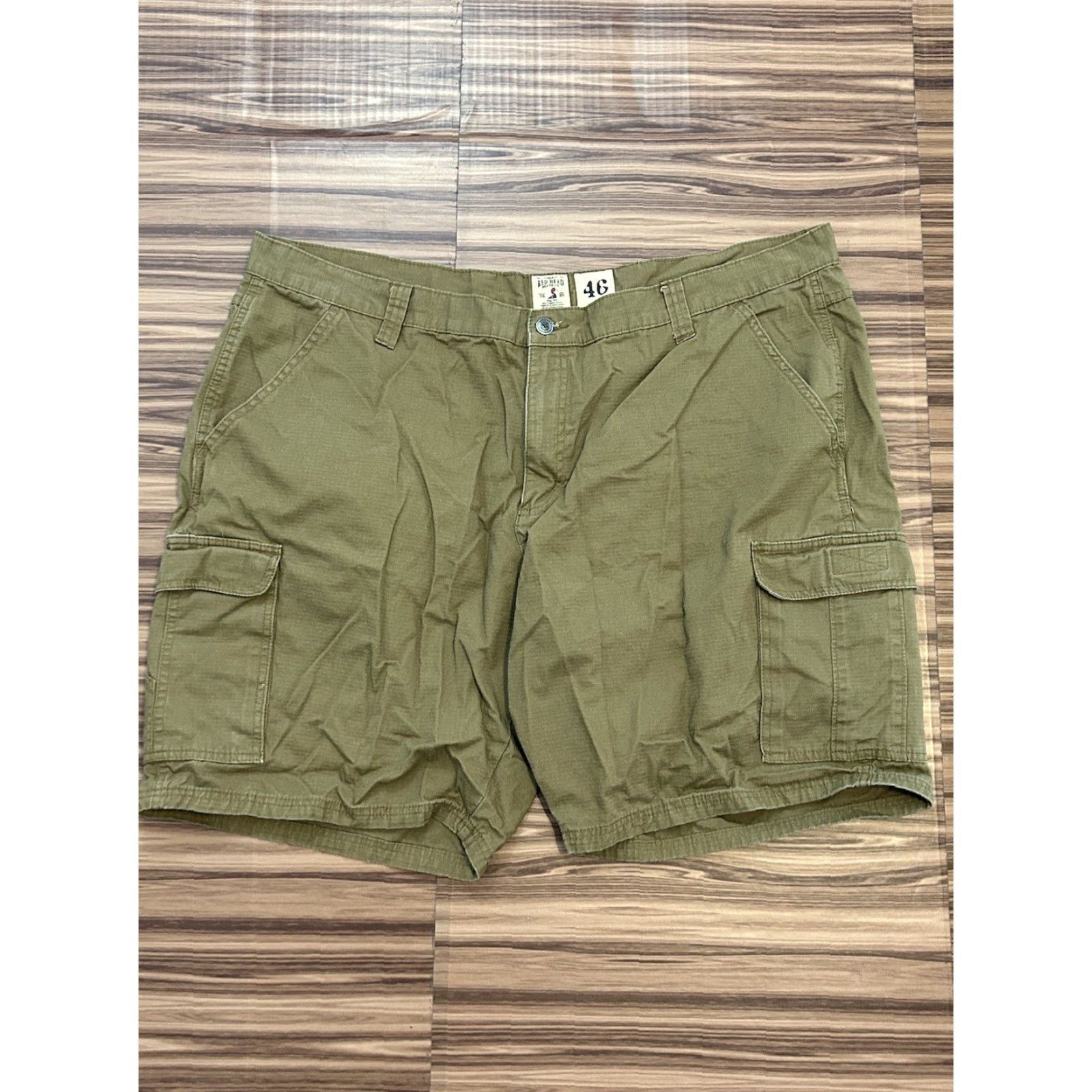 Vintage RedHead Cargo Shorts Men Regular Brown 46 Cotton Canvas Cargo Pocket Zipper Button Solid Outdoor American 2010s Casual Vest? Wait. Size US 30 / EU 46 - 2 Thumbnail