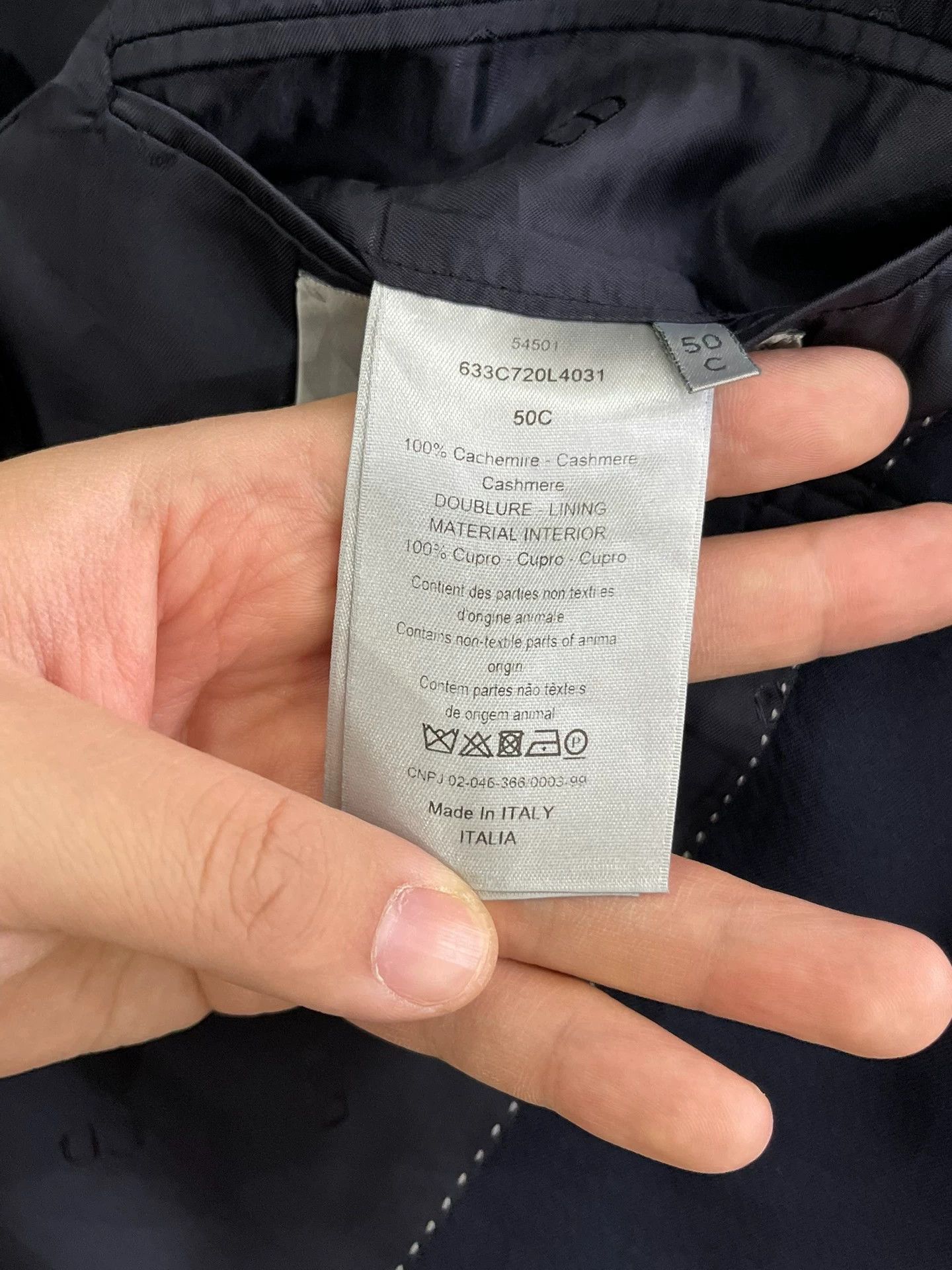 Dior New Authentic DIOR Cashmere Suit Jacket Classic Black 50 Size 50R - 5 Thumbnail