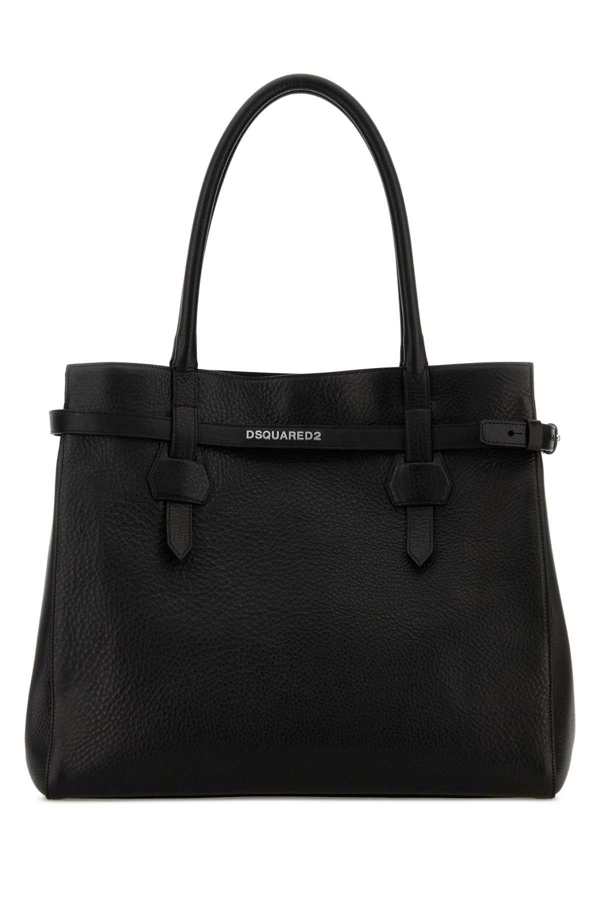 Dsquared2 Black Leather Twin Shopping Bag Size ONE SIZE - 1 Thumbnail