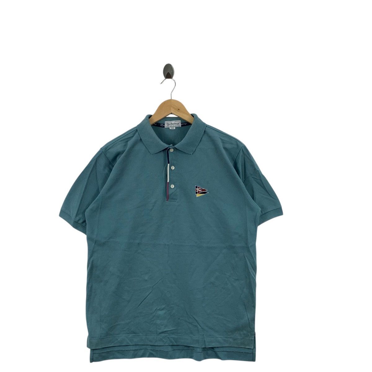 Burberry Vintage 90s BURBERRY LONDON Patch Crest Logo Polo Tee Shirt Size US L / EU 52-54 / 3 - 4 Thumbnail