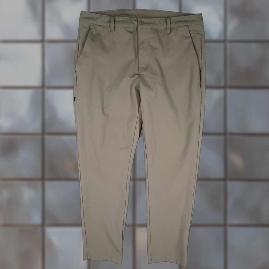 Vintage BYLT Everyday Pant 2.0 Mens Slim Fit Chino Pants Beige Khaki 38 with Stretch Pockets Casual Golf Size US 38 / EU 54 - 1 Thumbnail