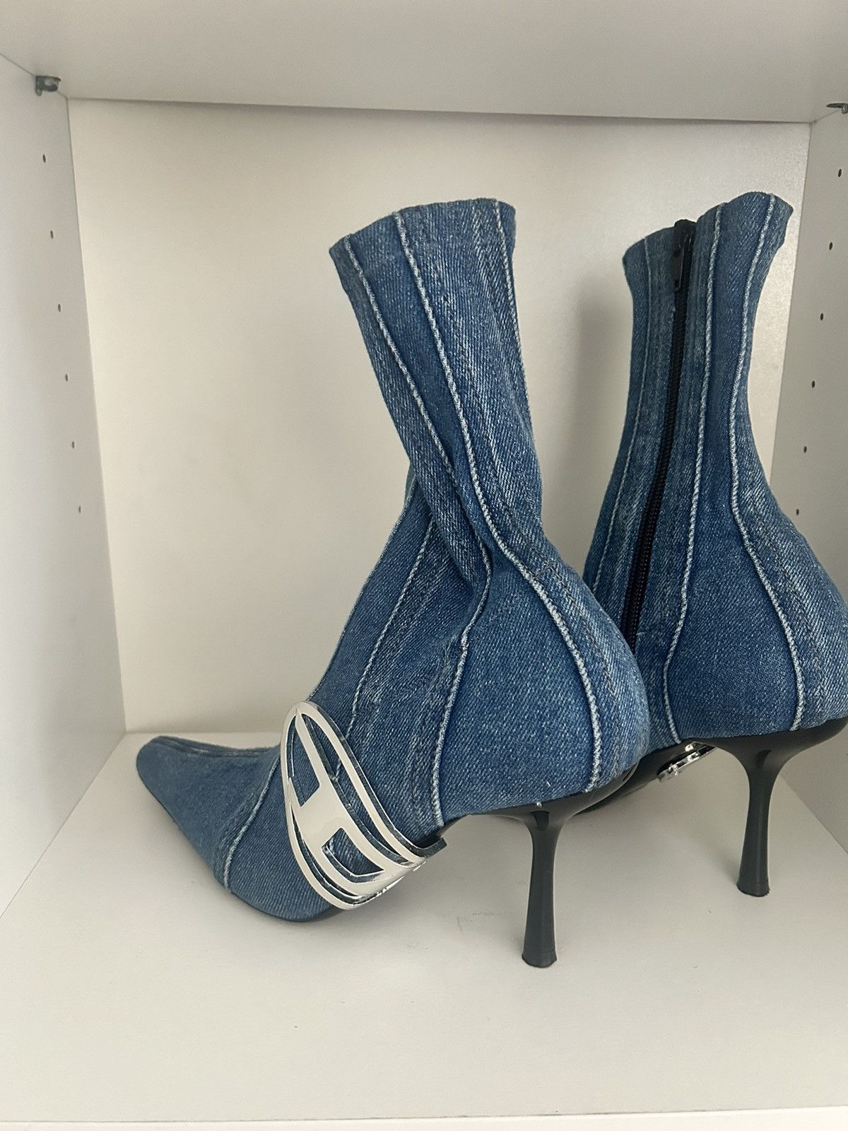 Diesel Blue D-Eclipse Bt Denim Ankle Boot Size US 7 / IT 37 - 2 Thumbnail