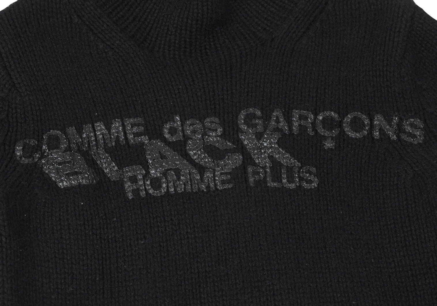 Comme des Garcons Homme Plus Wool Logo Print Knit Sweater in Black, Size M Size US M / EU 48-50 / 2 - 4 Thumbnail