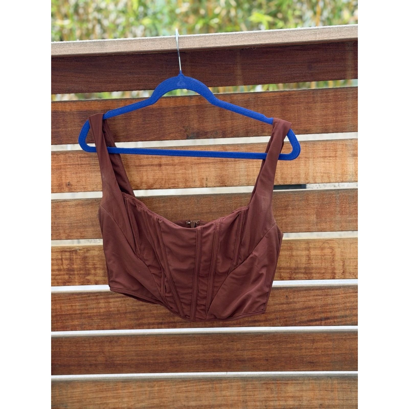 House of CB House of CB London Brown Corset Crop Top Size L Size L / US 10 / IT 46 - 1 Thumbnail