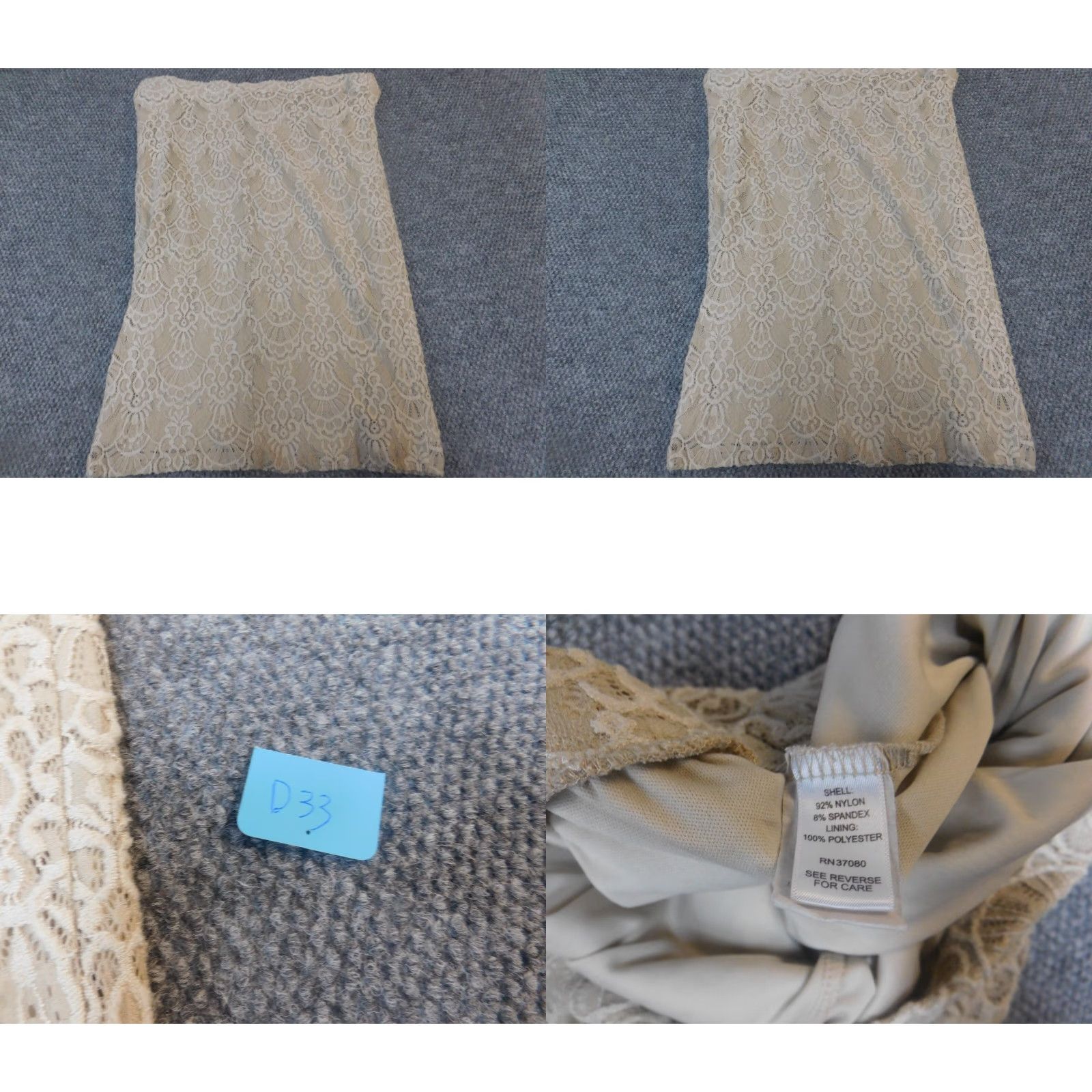 Vintage Est 1946 Womens Skirt L Beige Straight Pencil Size 36" / US 14 / IT 50 - 8 Thumbnail