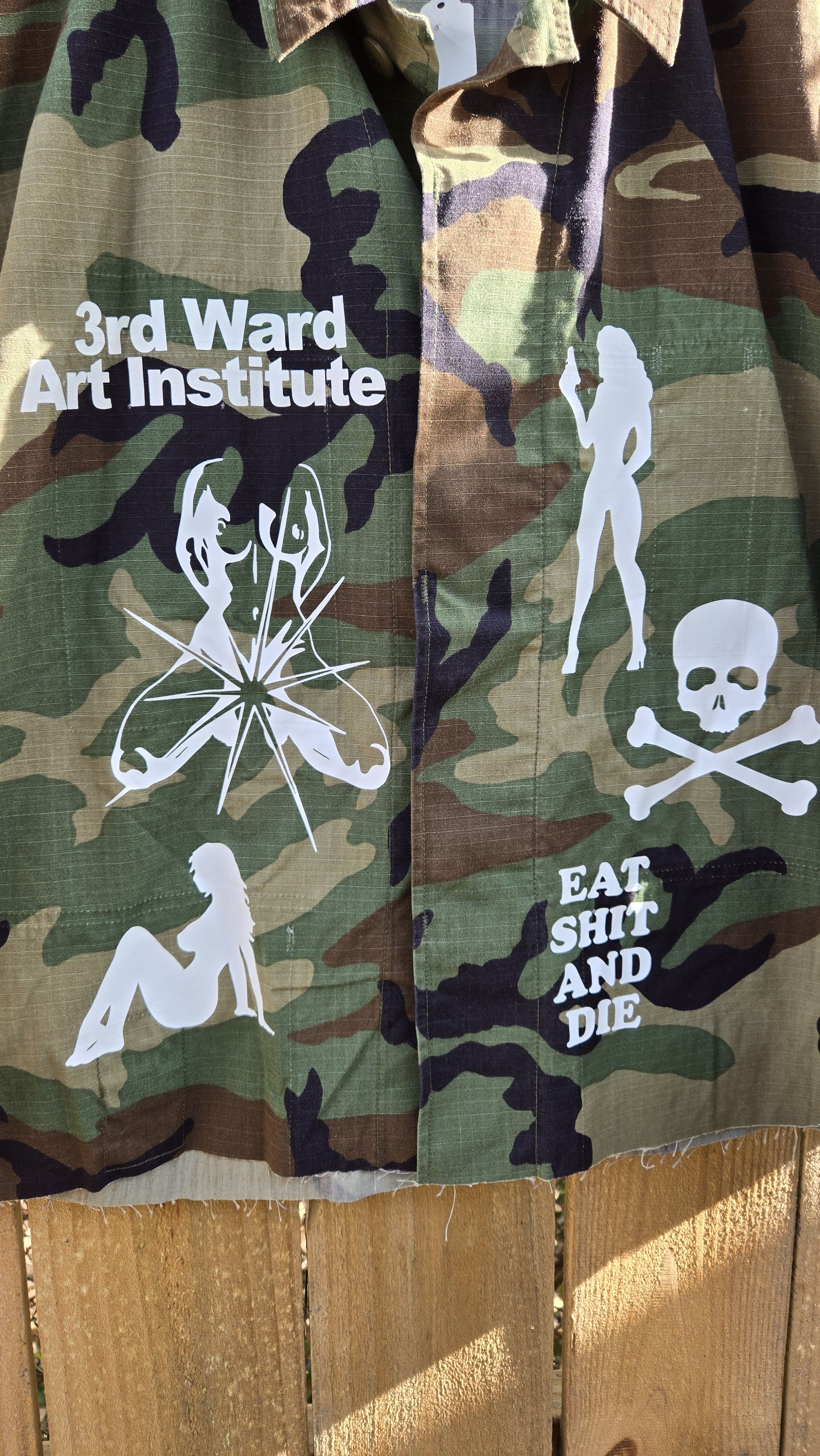 Vintage 3rd Ward Art Institute camo cropped Jacket Size US M / EU 48-50 / 2 - 2 Thumbnail
