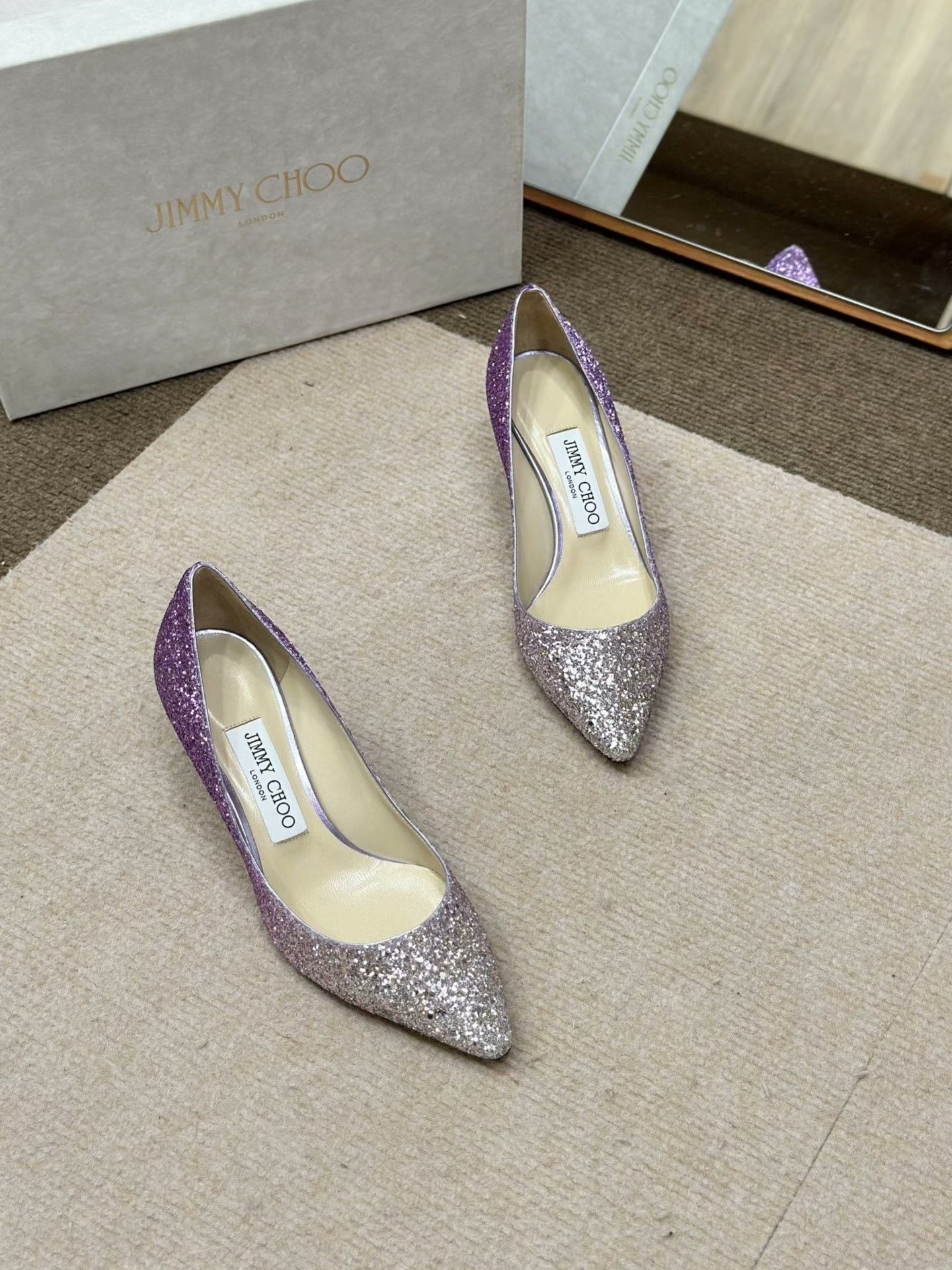 Jimmy Choo Jimmy Choo Romy Gradient Pointed Heels Size US 4.5 / IT 34.5 - 1 Thumbnail