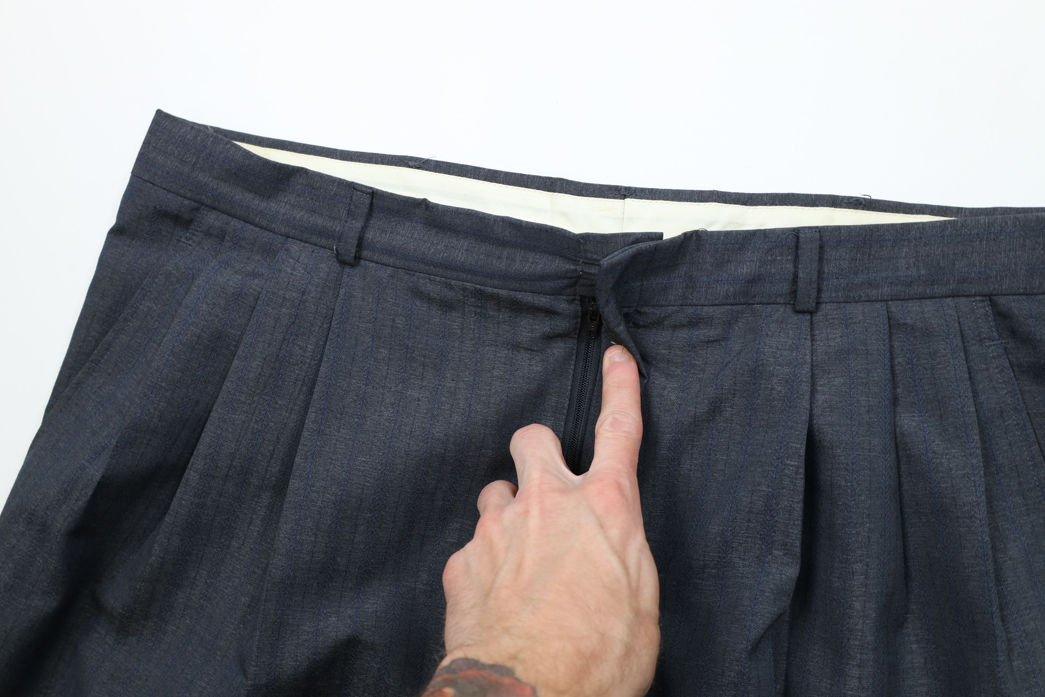 Vintage Vintage 70s Streetwear Pinstriped Wide Leg Chino Pants USA Size US 38 / EU 54 - 6 Thumbnail