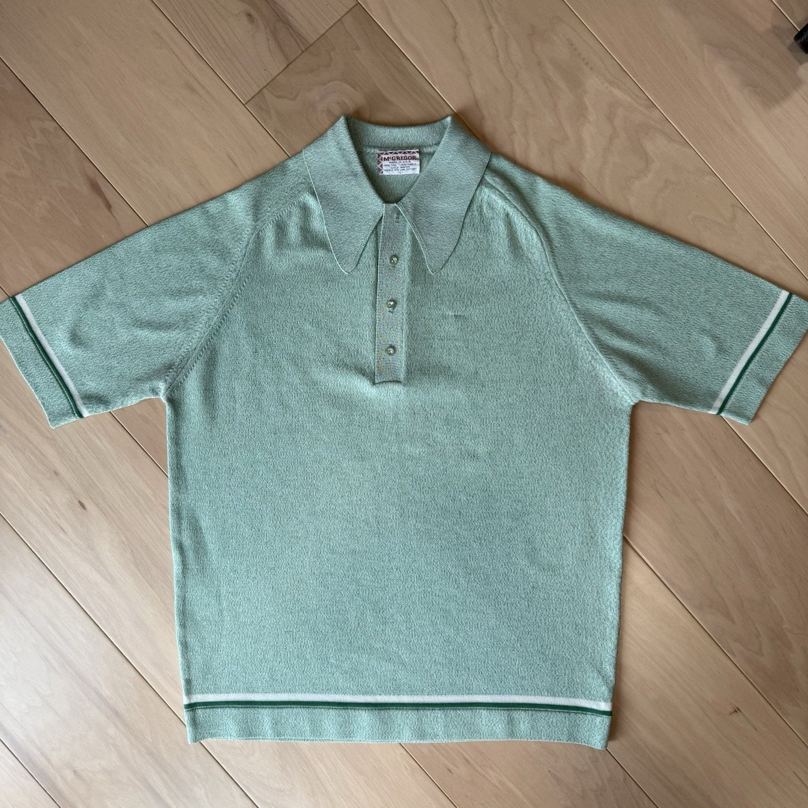 McGregor × Vintage Vintage McGregor Polo Large Green 70s Made in USA Knit Size US L / EU 52-54 / 3 - 2 Thumbnail