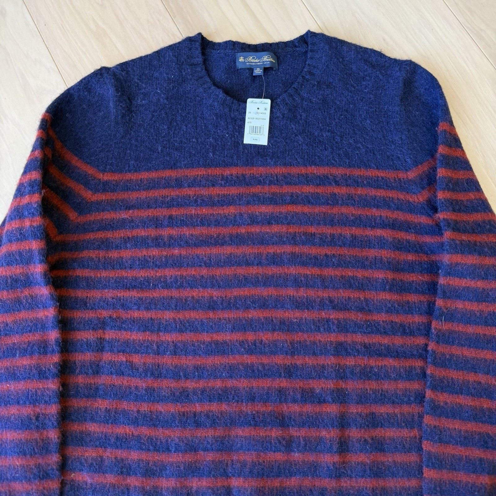 Brooks Brothers Brooks Brothers Sweater XL Navy Red Striped Wool Pullover Size US XL / EU 56 / 4 - 4 Thumbnail