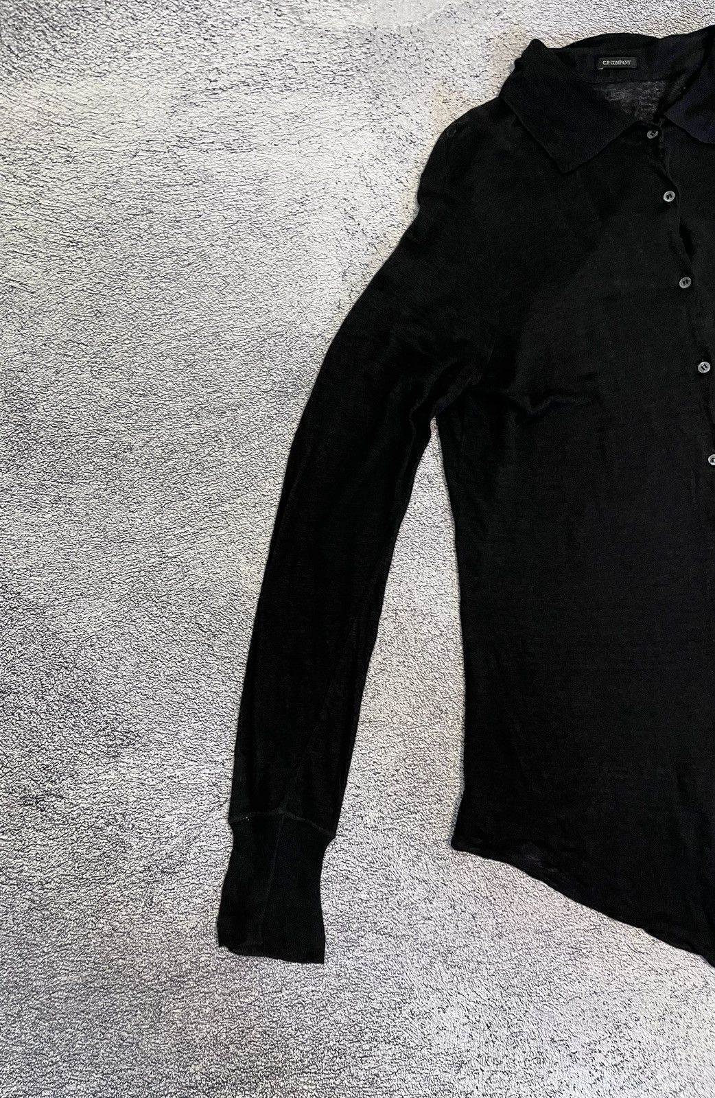 C.P. Company C.P. Company Sheer Longline Linen Shirt Black Size L Size US L / EU 52-54 / 3 - 9 Thumbnail