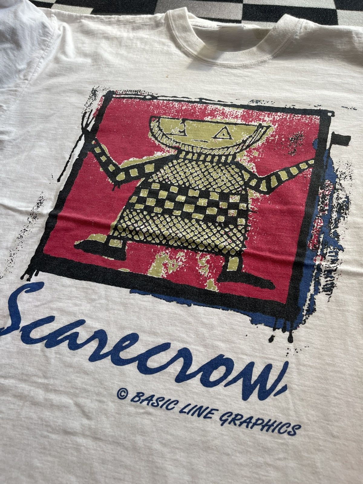 Vintage Vintage 90s BASIC LINE GRAPHICS Scarecrow Art T-Shirt XL Size US L / EU 52-54 / 3 - 3 Thumbnail