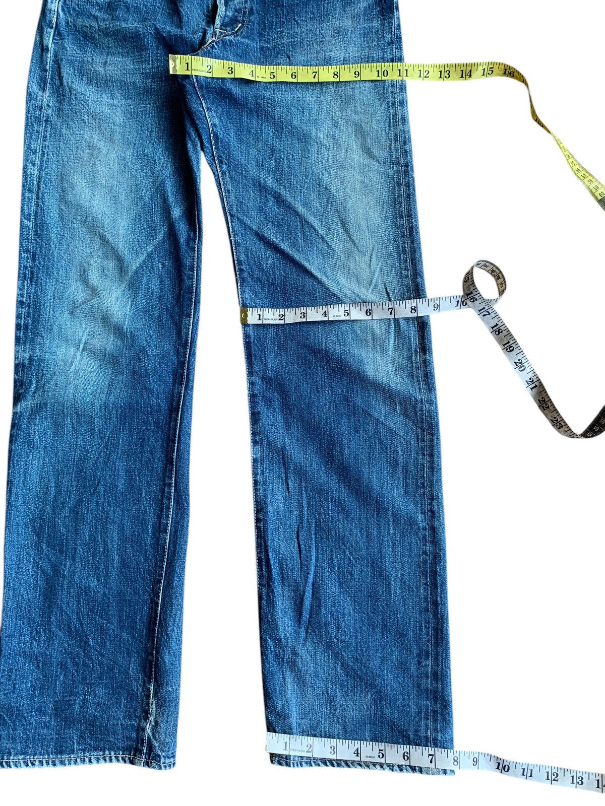 Japanese Brand × Kapital × OMNIGOD OMNIGOD SELVEDGE BUTTON FLY FADED & RUSTY DISTRESSED DENIM Size US 29 - 19 Thumbnail