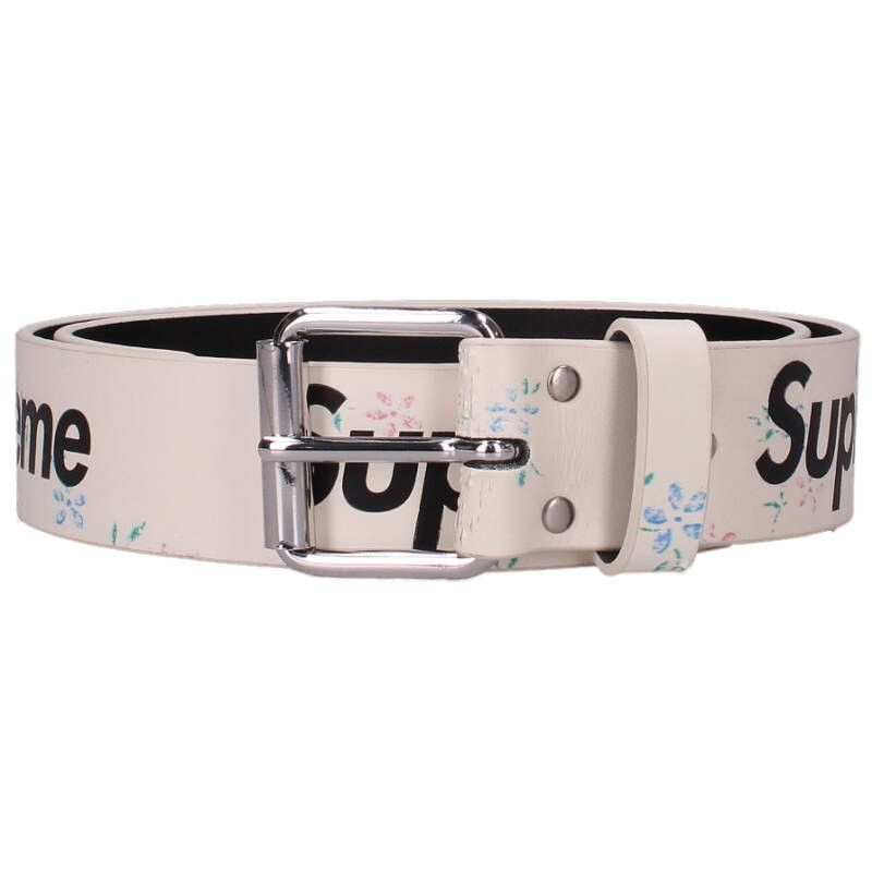 Supreme Supreme Repeat Leather Belt - White Floral Size M | Grailed