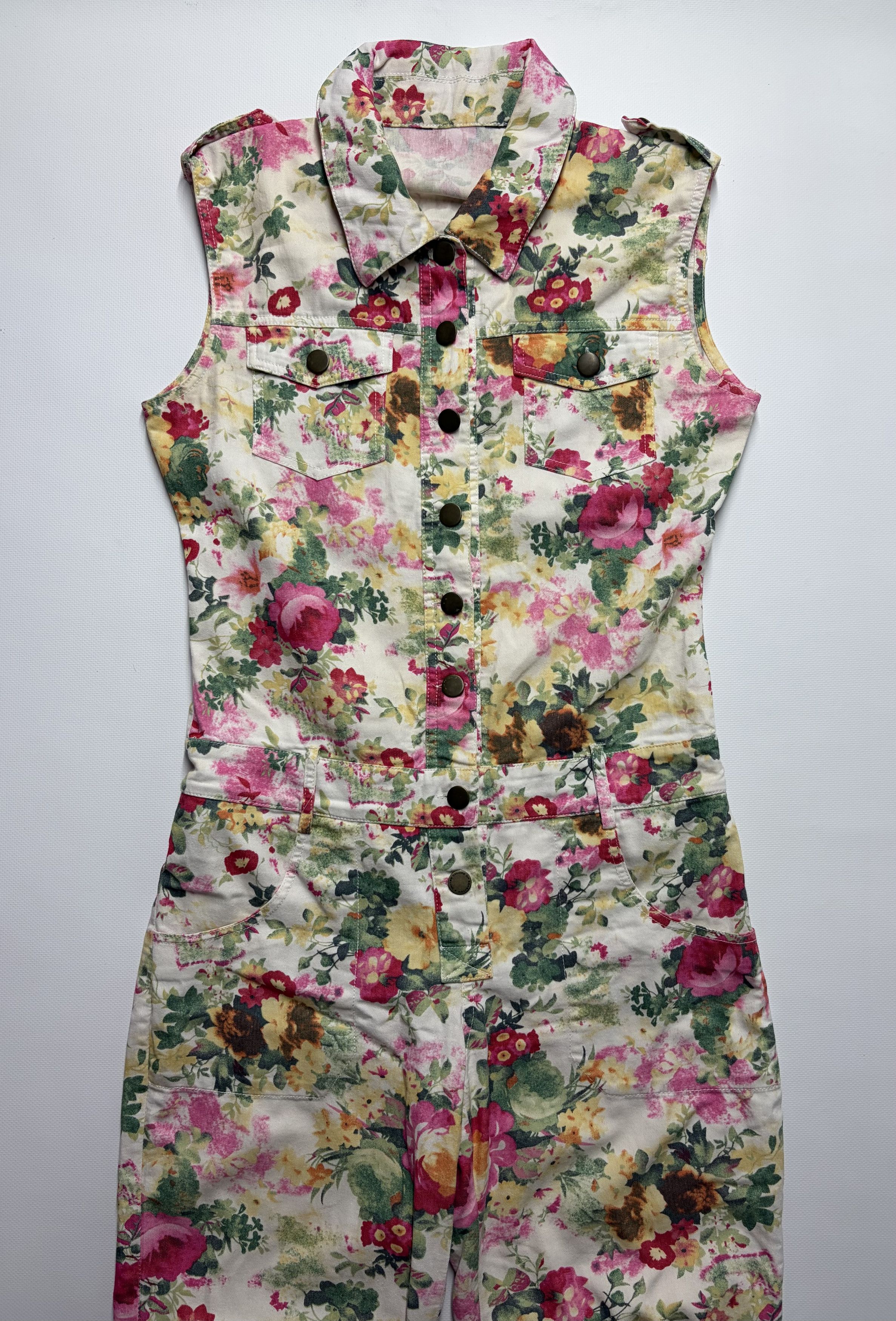 Vintage Women's Printed Jampsuit Size 34" / US 12 / IT 48 - 2 Thumbnail