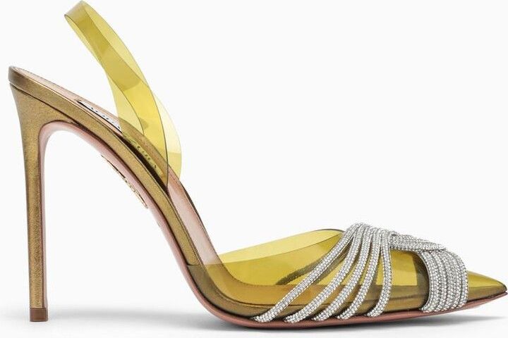 Aquazzura o1srvl11e1024 Heel in Golden Size US 8 / IT 38 - 1 Thumbnail