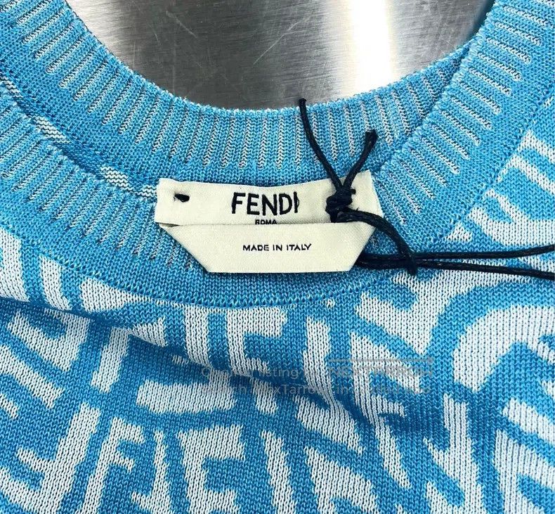 Fendi Fendi Light Blue Monogram Logo Knit Vest Size S / US 4 / IT 40 - 3 Thumbnail