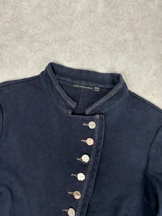 Marithe + Francois Girbaud 2000s Marithé + François Girbaud Navy Asymmetrical Denim Jacket Size XS / US 0-2 / IT 36-38 - 4 Thumbnail