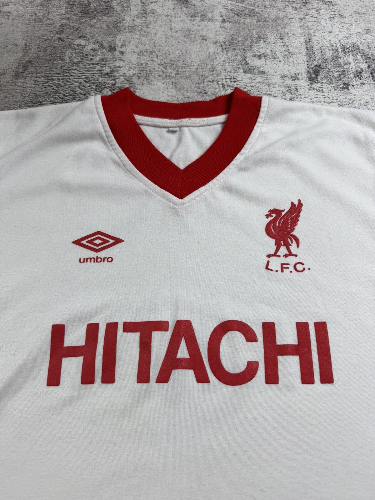 Umbro Liverpool 1979 1980 White Away Reproduction Soccer Football T Shirt Jersey Kit Size US L / EU 52-54 / 3 - 7 Thumbnail